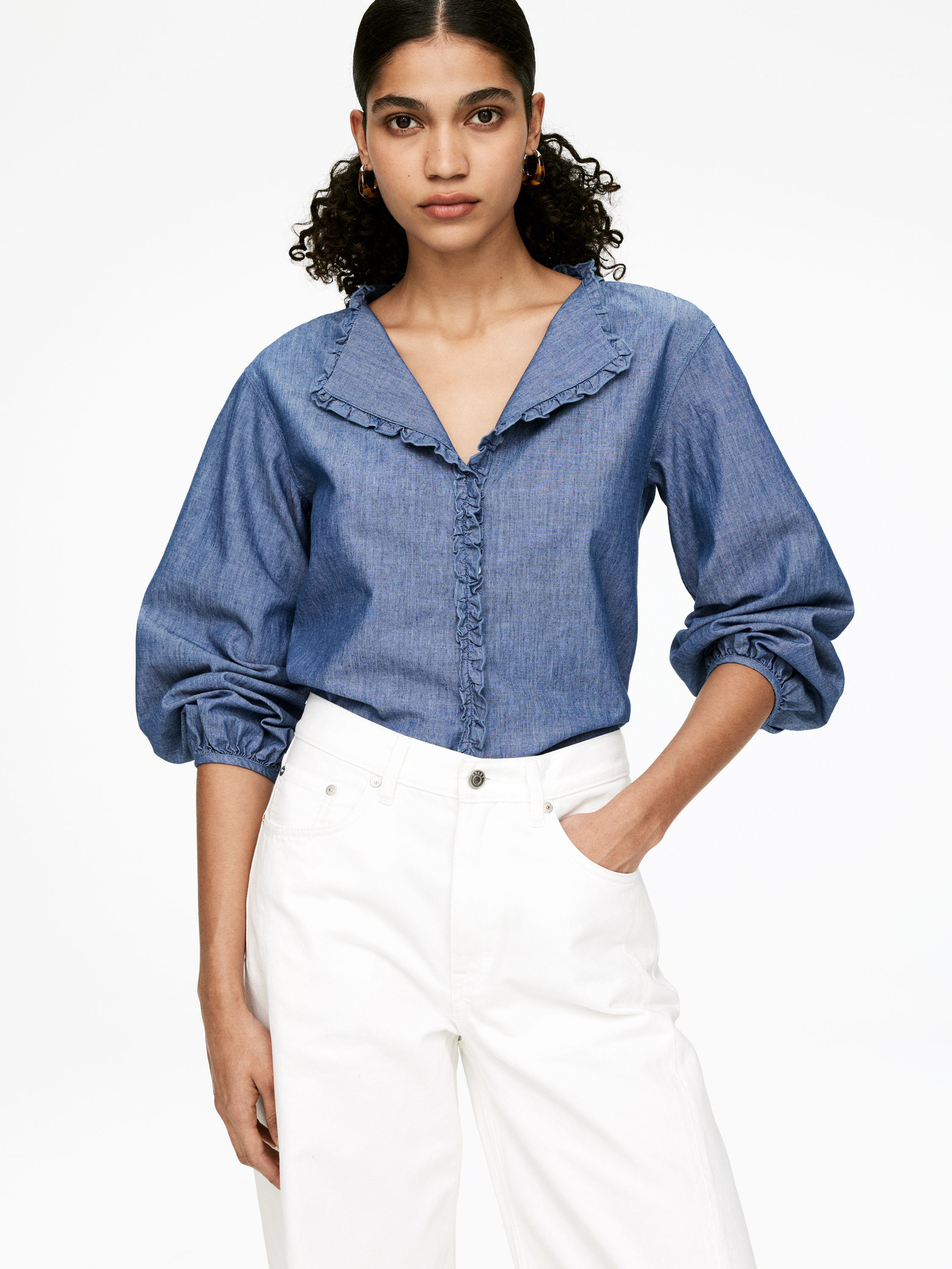 Frill Blouse - Blue - Regular fit - Women - StillMedia/Lookbook - 6
