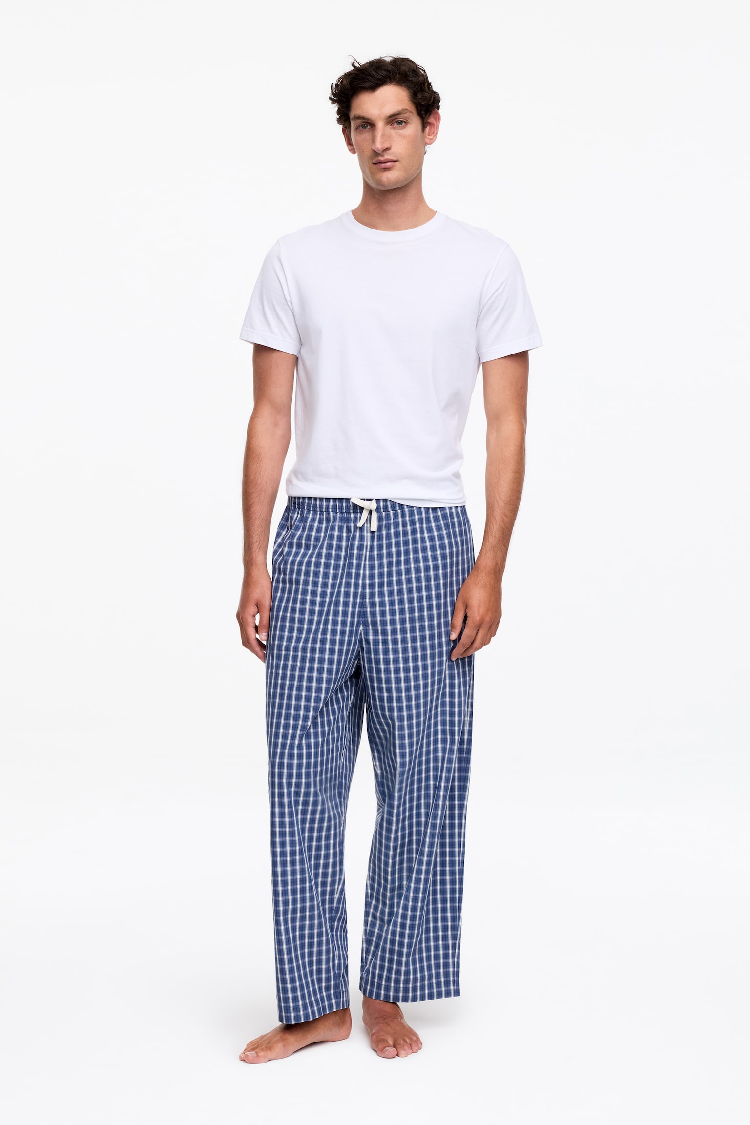 Pantalon de pyjama large - Bleu/Carreaux - 1