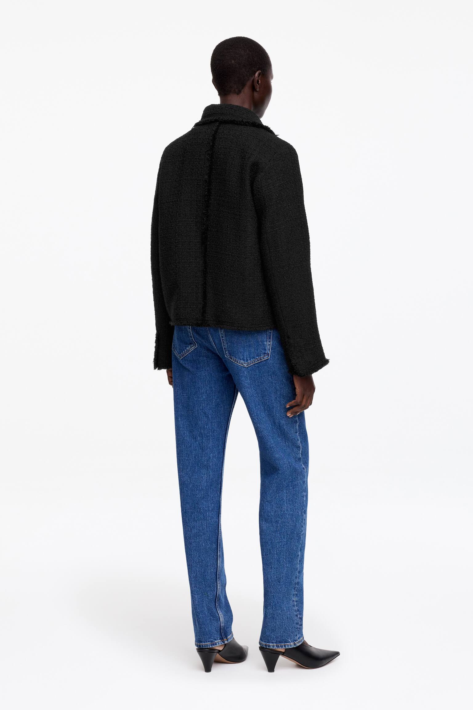 Jacka i bouclé - Svart - 5