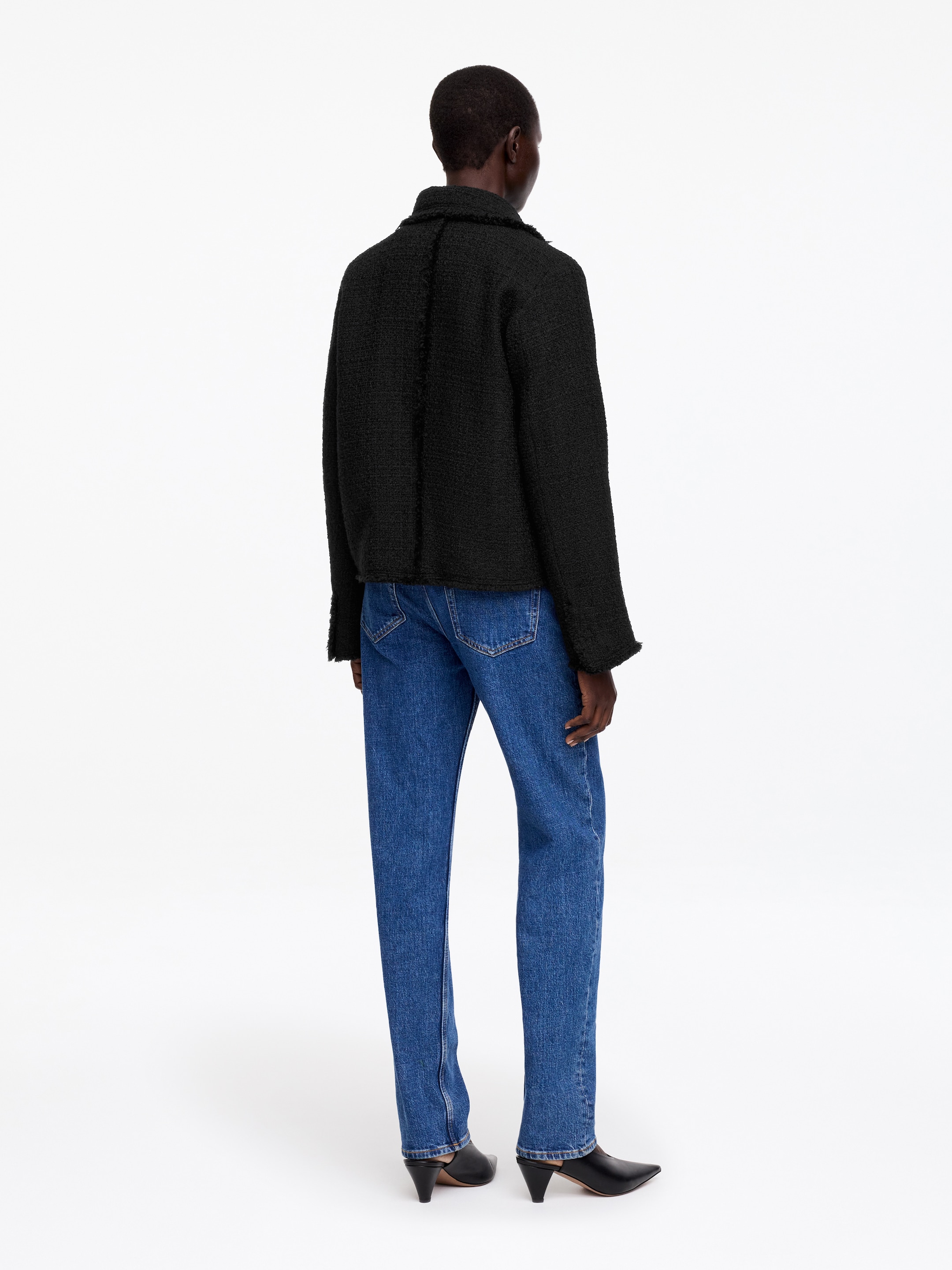 Chaqueta de bouclé en mezcla de lana - Negro - Corte relajado - Women - StillMedia/Lookbook - 4