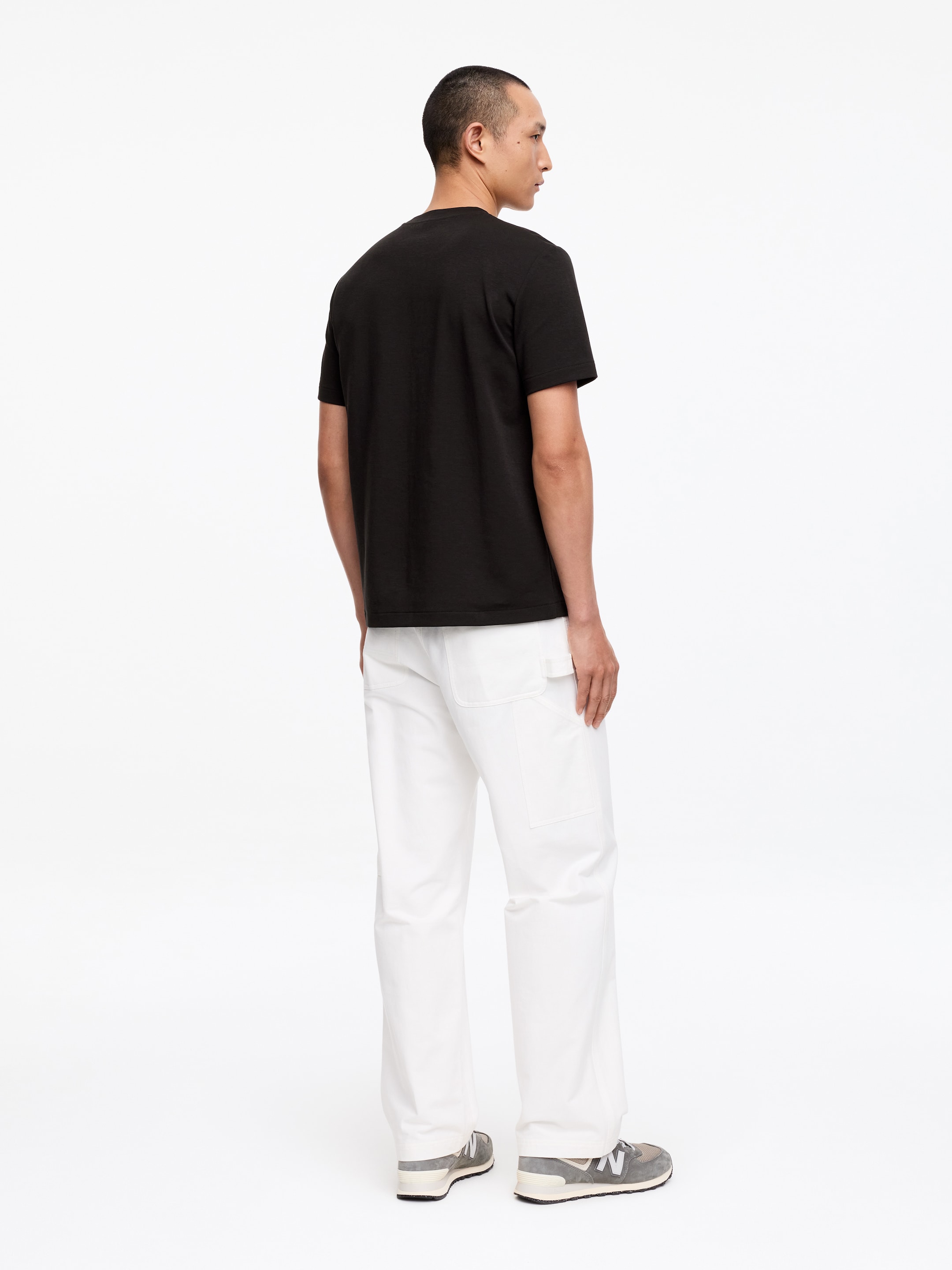 Regular interlock T-shirt - Svart - Regular fit - Men - StillMedia/Lookbook - 4