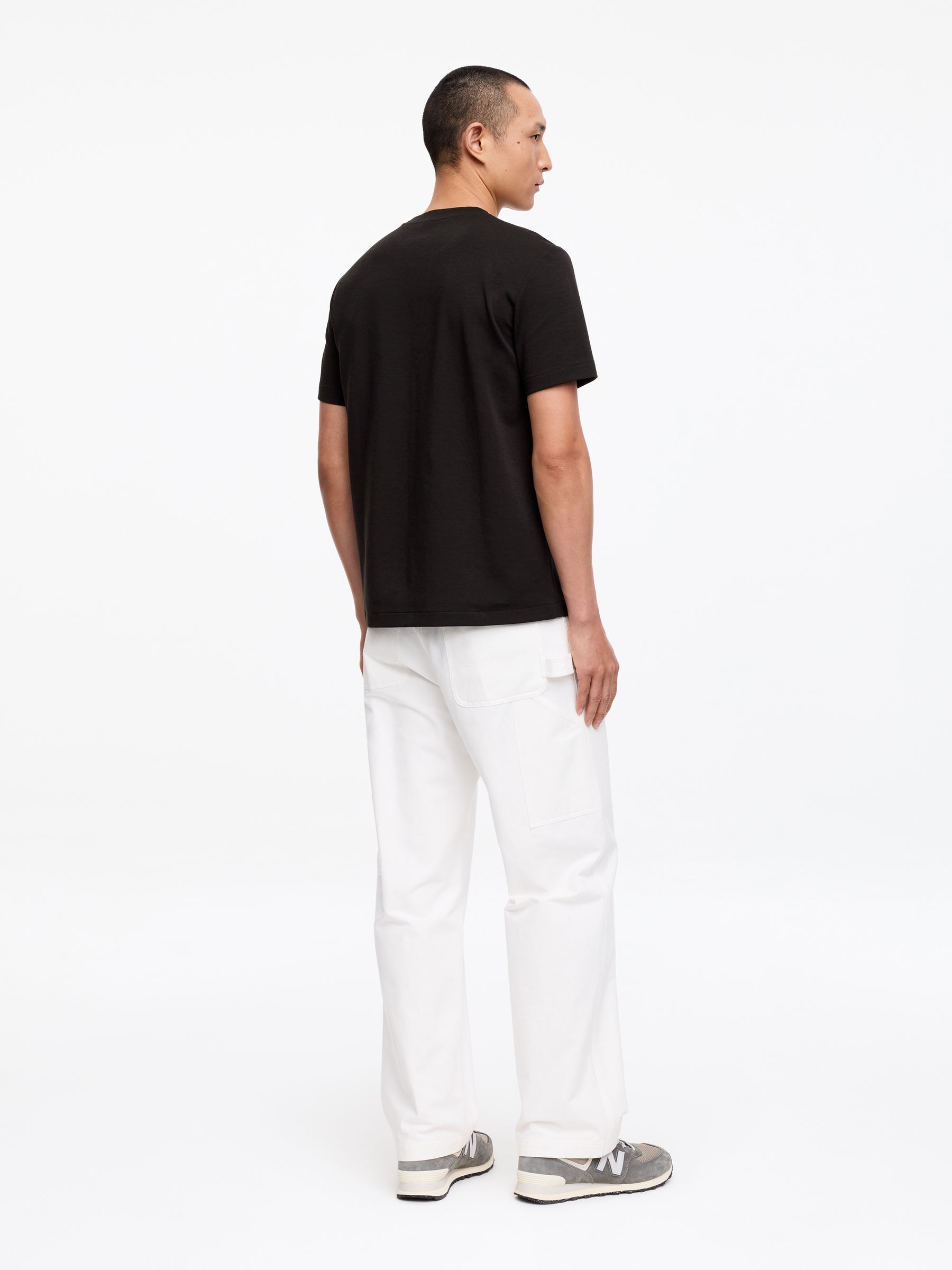 Interlock-T-Shirt mit normaler Passform - Schwarz - Regular Fit - Herren - StillMedia/Lookbook - 4