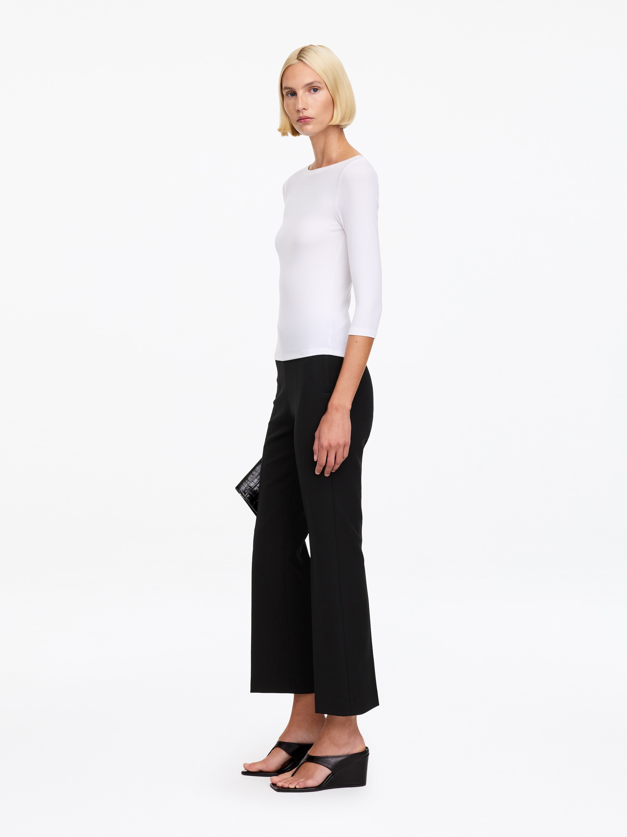 Cropped-Hose mit geradem Bein - Schwarz - Slim Fit - women - StillMedia/Lookbook - 2