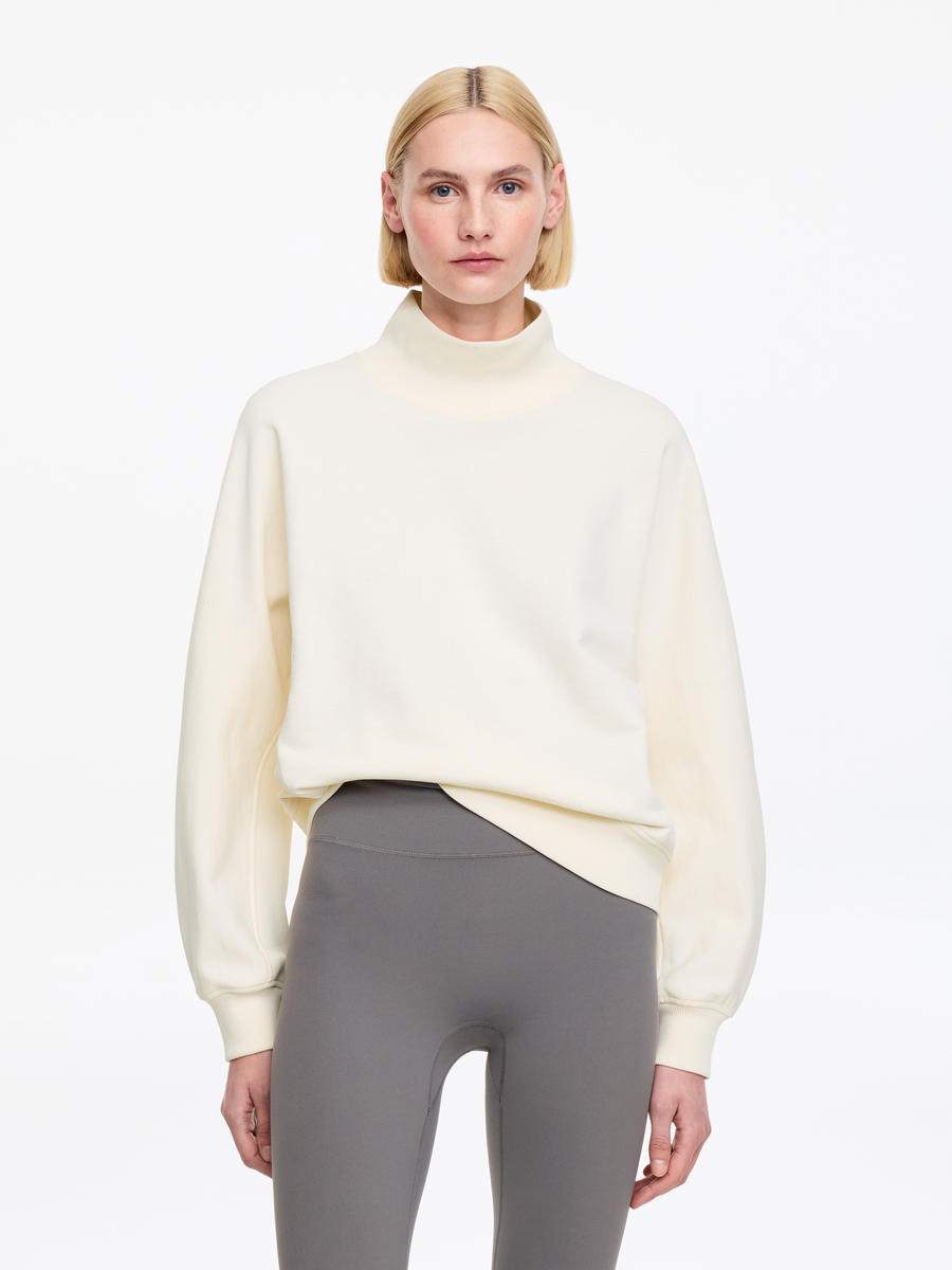ARKET Women's  Mock-Neck Terry Sweatshirt White,  size XS