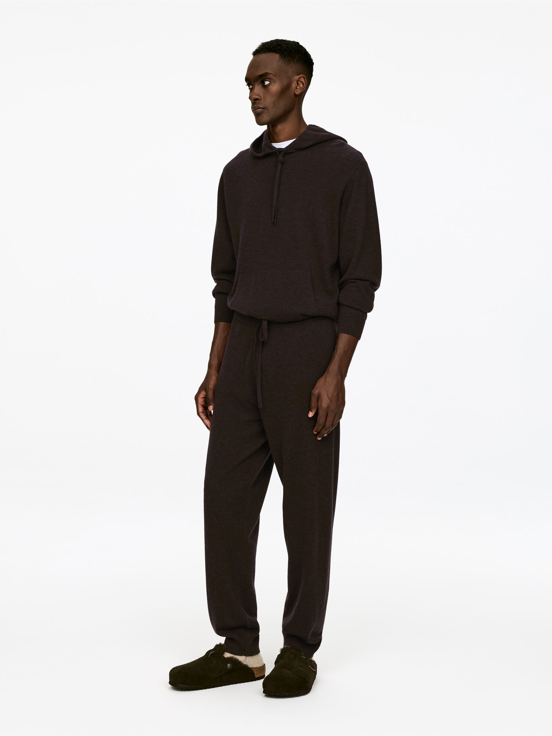 Knitted Wool Cashmere Trousers - Dark Brown - Loose fit - Men - StillMedia/Lookbook - 6