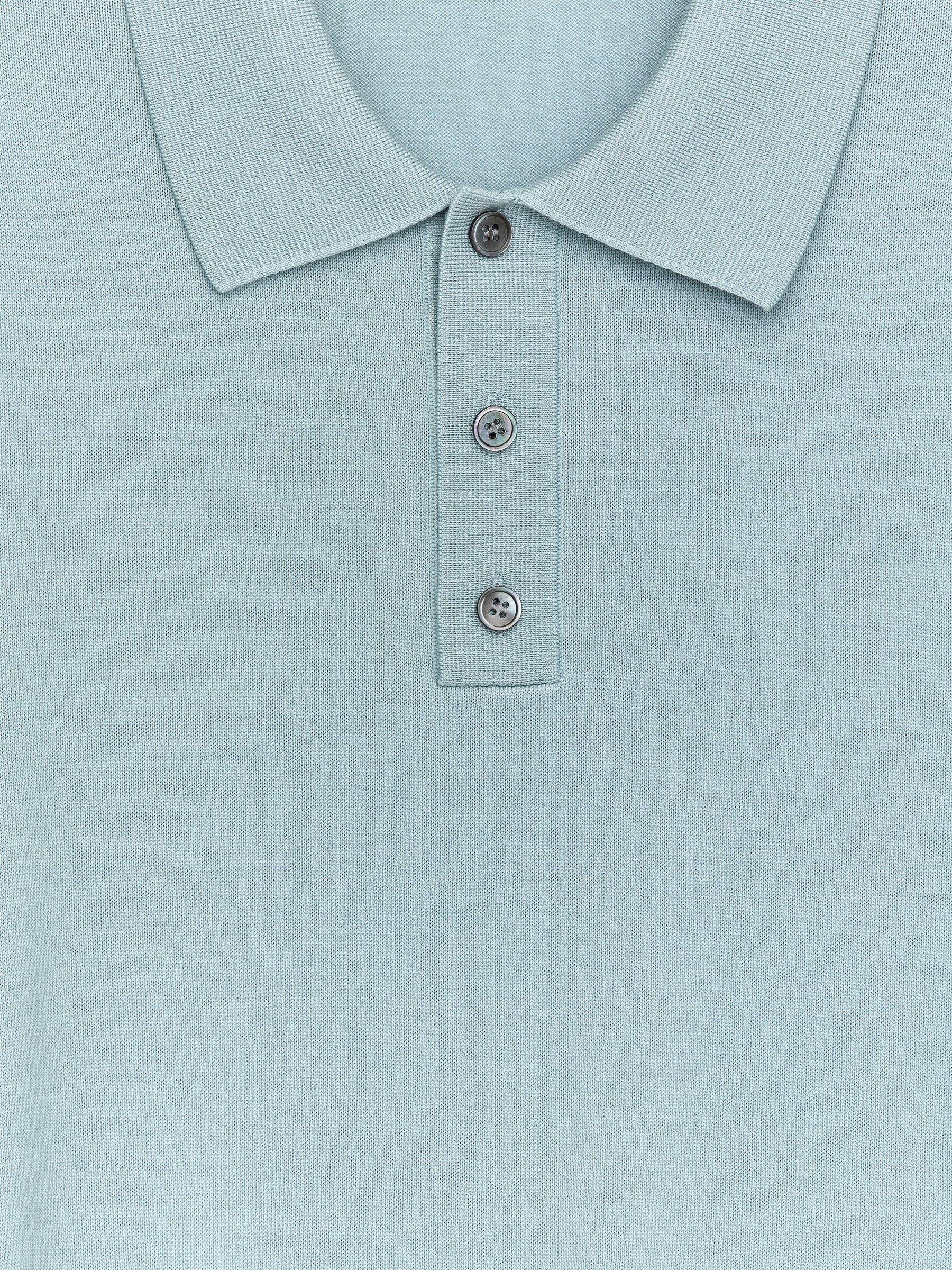 Merino Polo Jumper - Light Blue - Regular fit - Men - StillMedia/DescriptiveDetail - 1