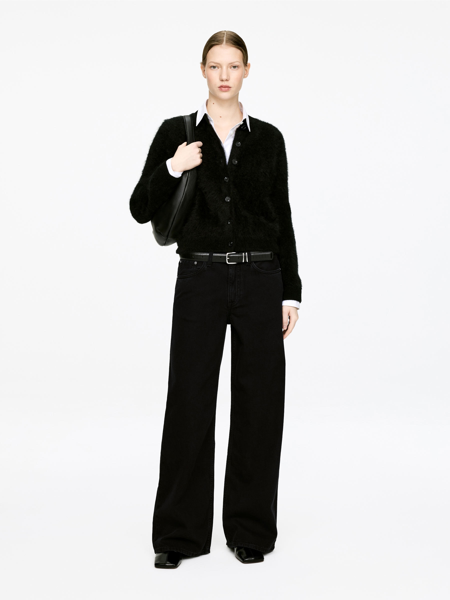 CLOUD Loose Wide Jeans-#000000-17386