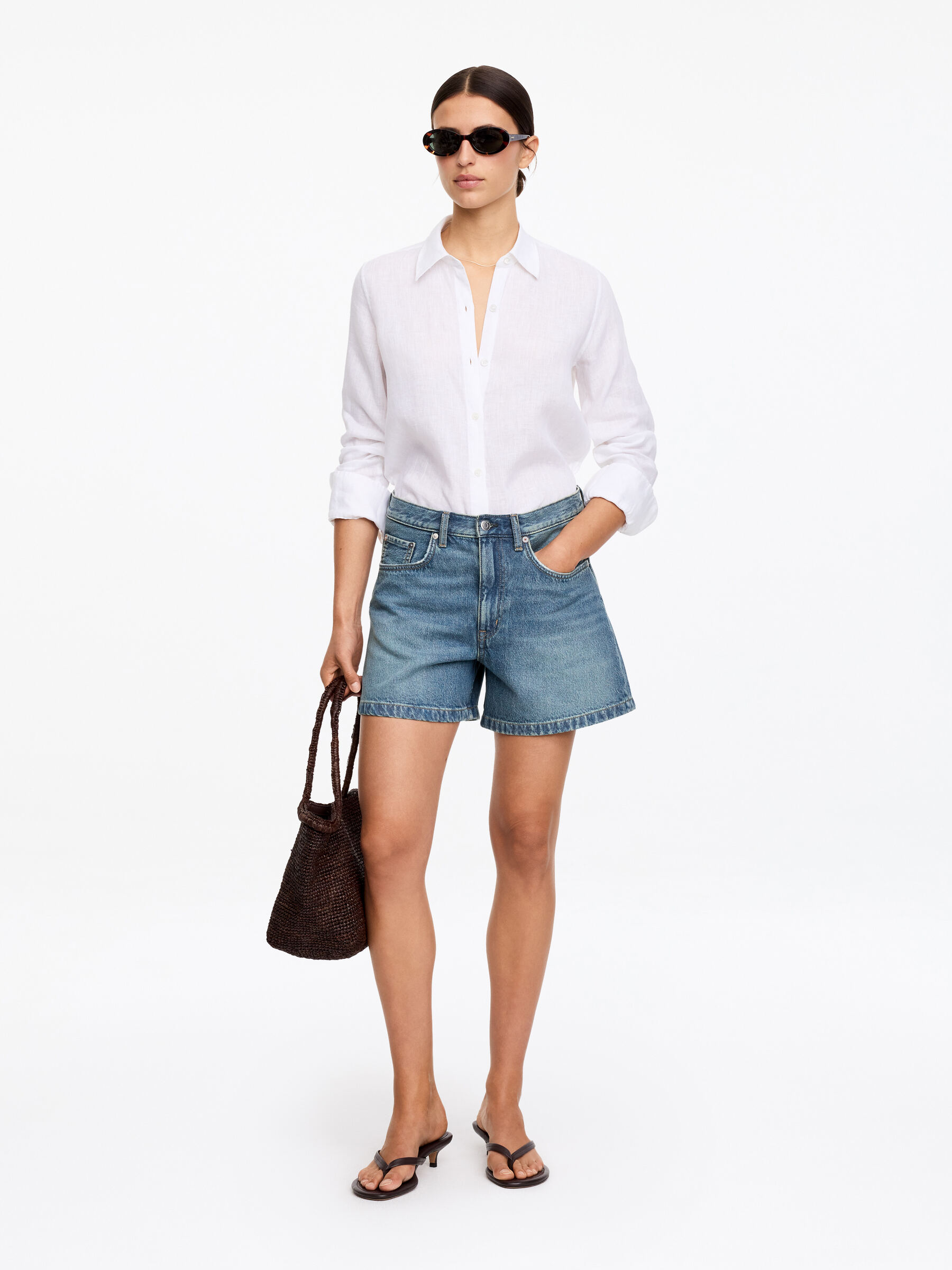 Denim Shorts - Light Blue - Regular fit - Women - StillMedia/Lookbook - 5