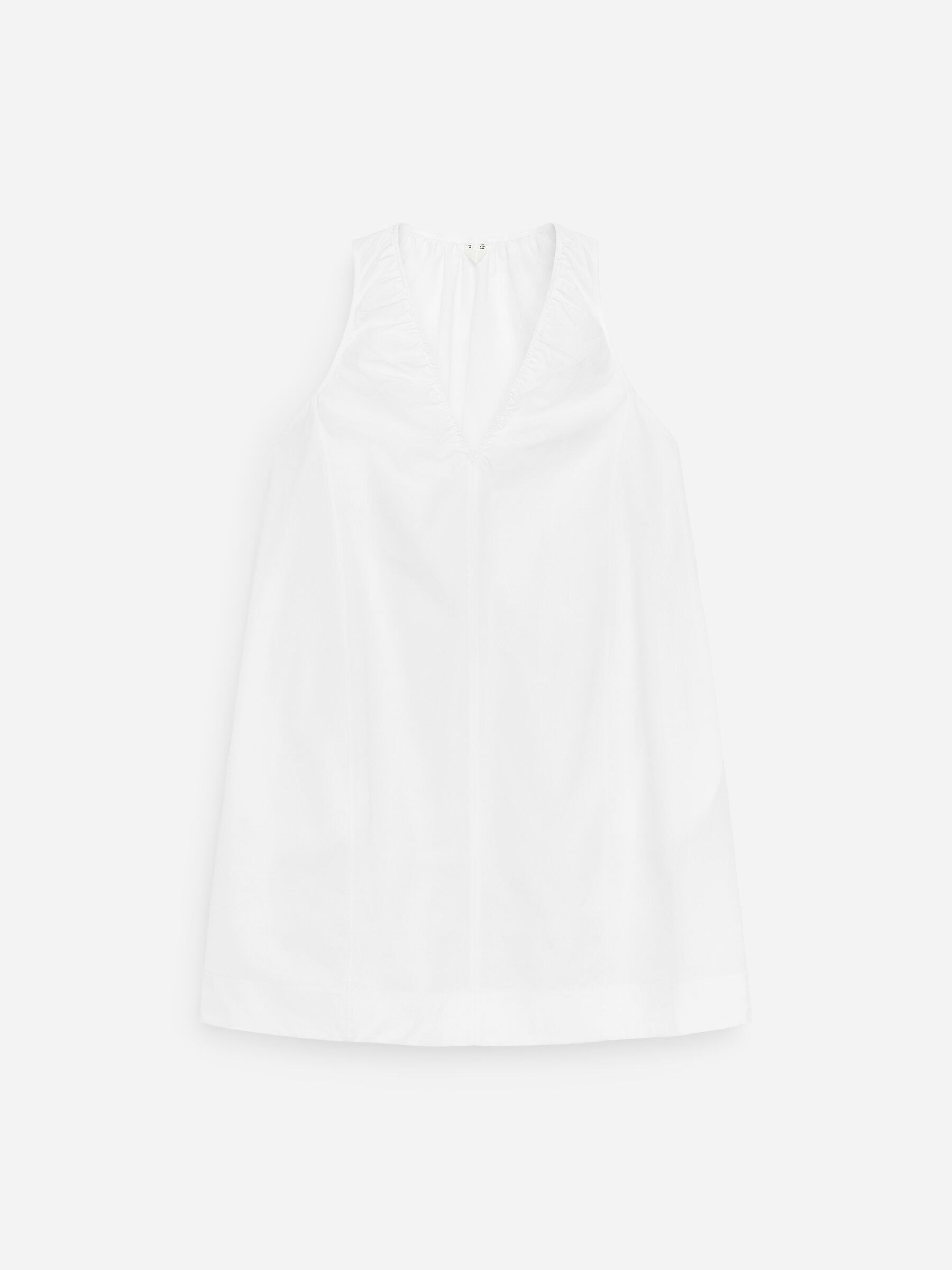 Gathered V-Neck Dress - White - Regular fit - Women - StillMedia/DescriptiveStillLife - 1
