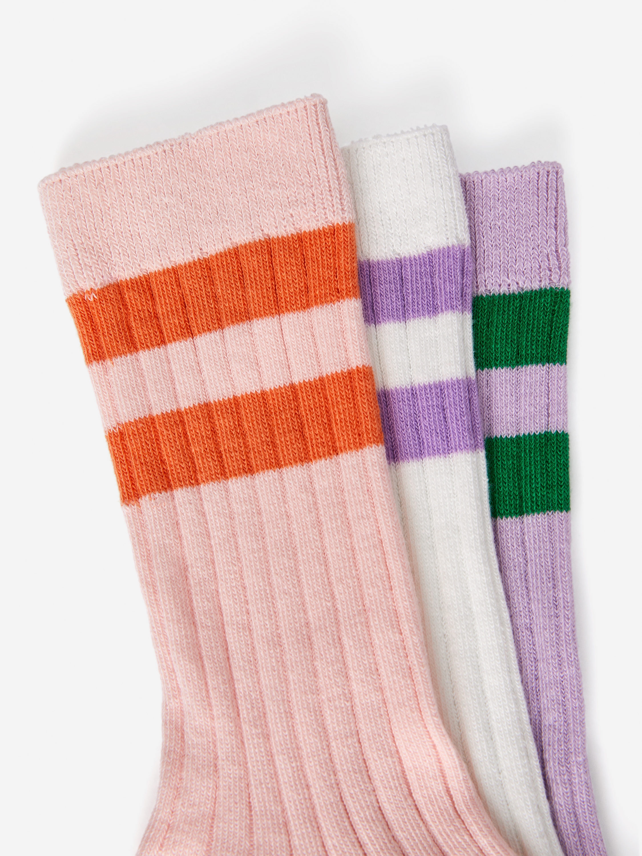 Rib Knit Socks Set of 3 - Pink/White/Lilac - Children - StillMedia/DescriptiveDetail - 1