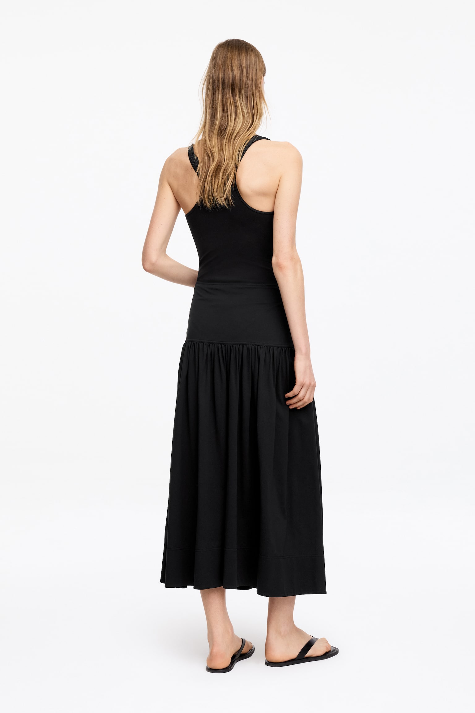 Gonna midi a trapezio - Nero/Beige - 4