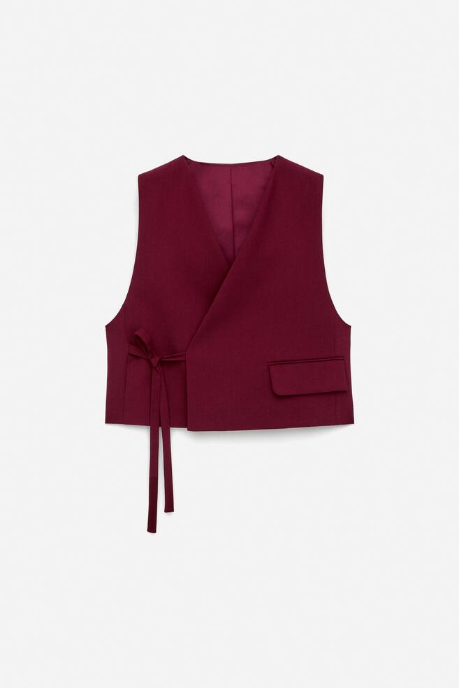 Gilet modulaire en laine - Rouge foncé - 1