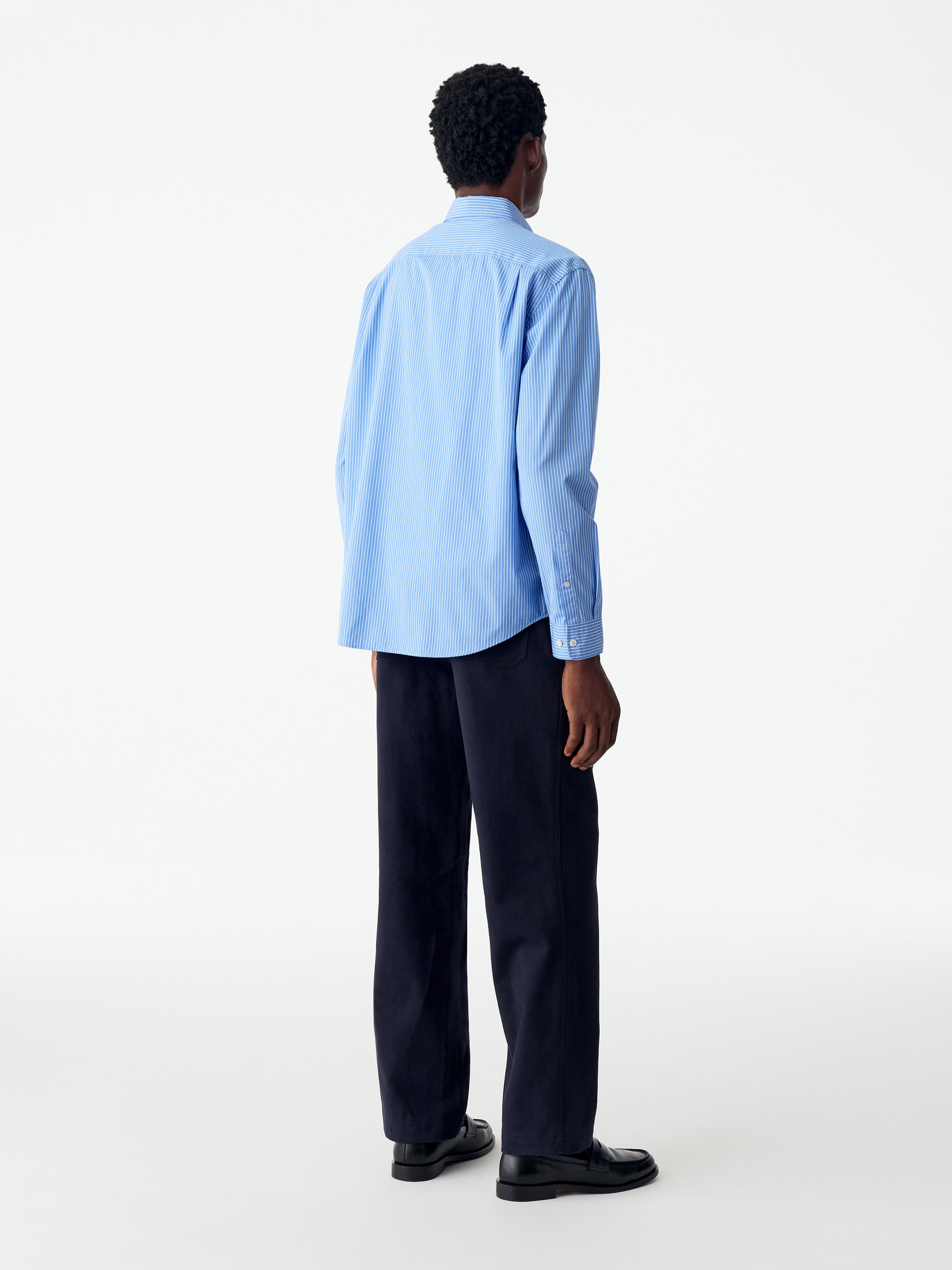 Relaxed Cotton Lyocell Trousers - Dark Blue - Relaxed fit - men - StillMedia/Lookbook - 2