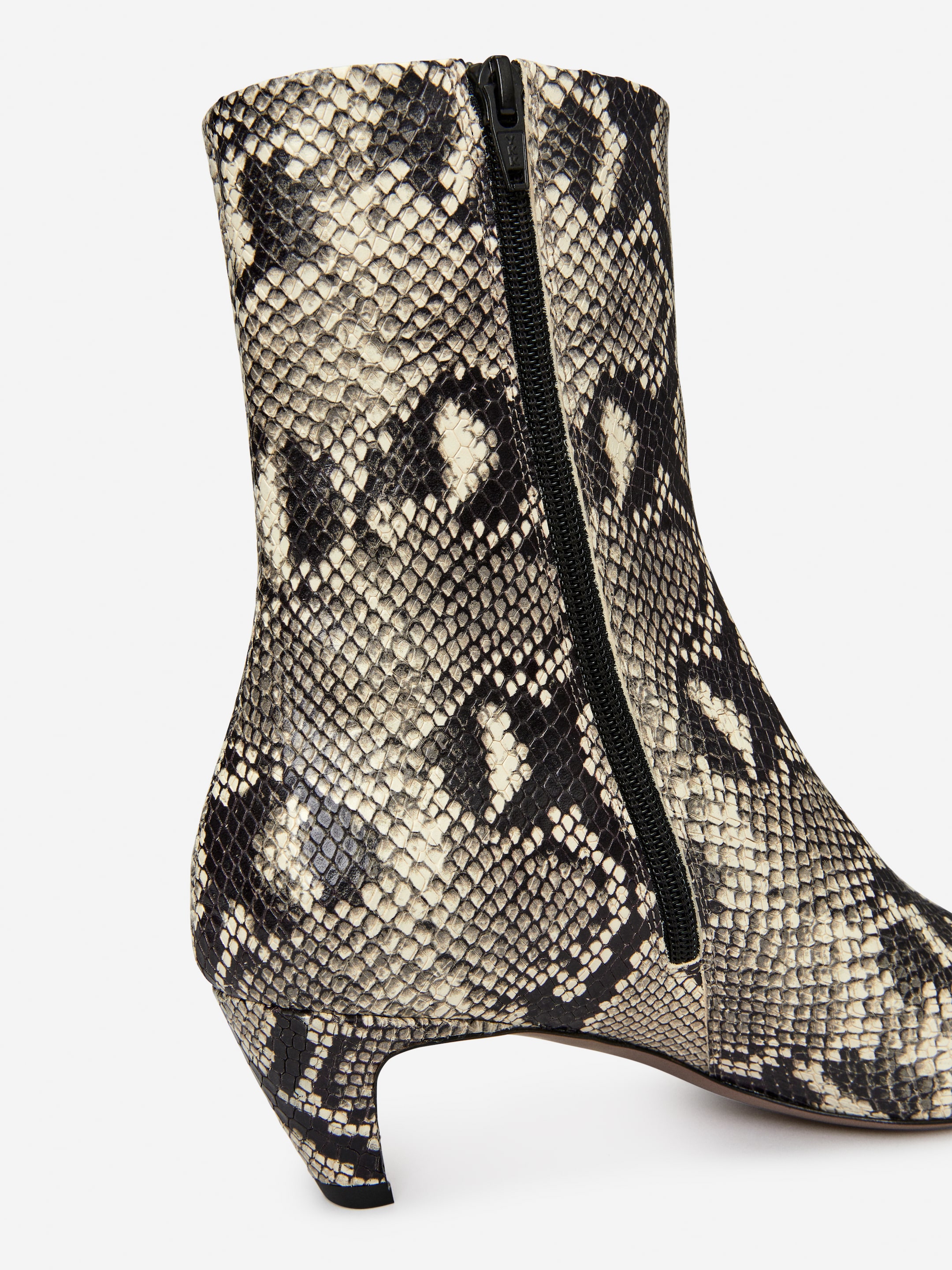 Square-Toe Ankle Boots - Multi Colour/Faux Snake - Women - StillMedia/DescriptiveDetail - 5