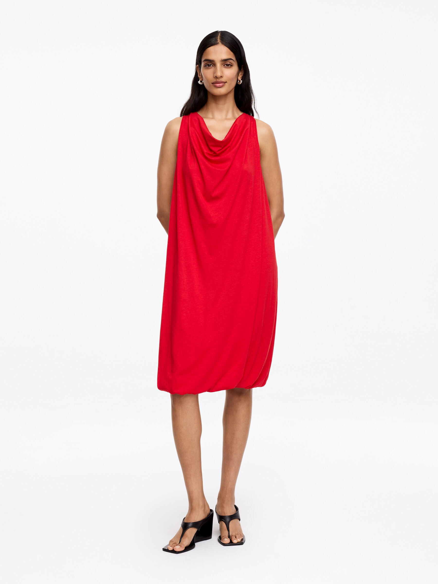 Draped Balloon Dress-#BE0921-19393