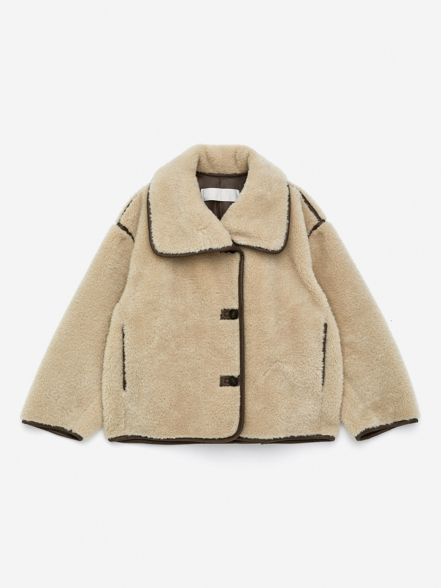 Veste courte en molleton - Beige/Marron - 2