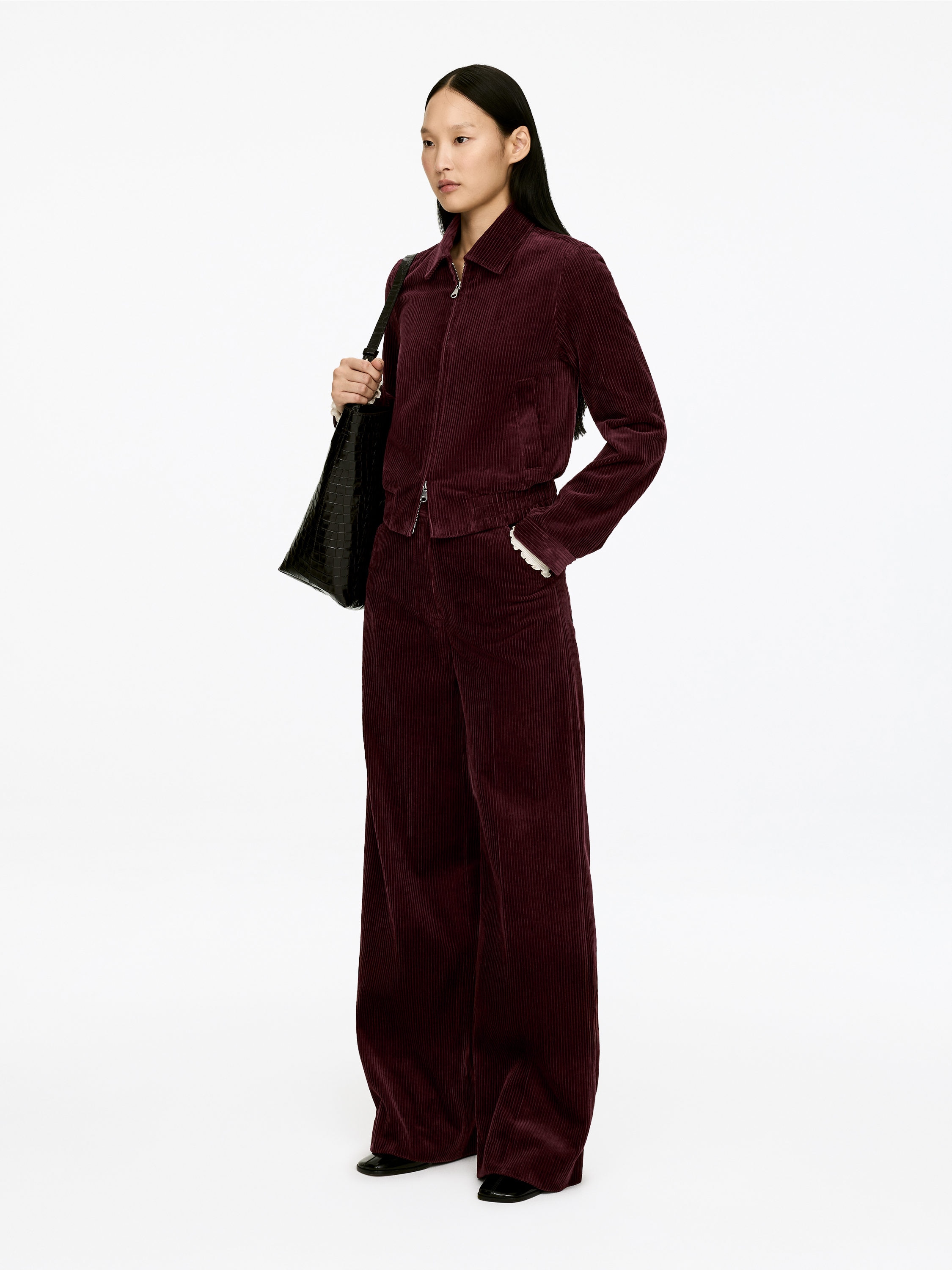 Corduroy Overshirt - Burgundy - Regular fit - Women - StillMedia/Lookbook - 9