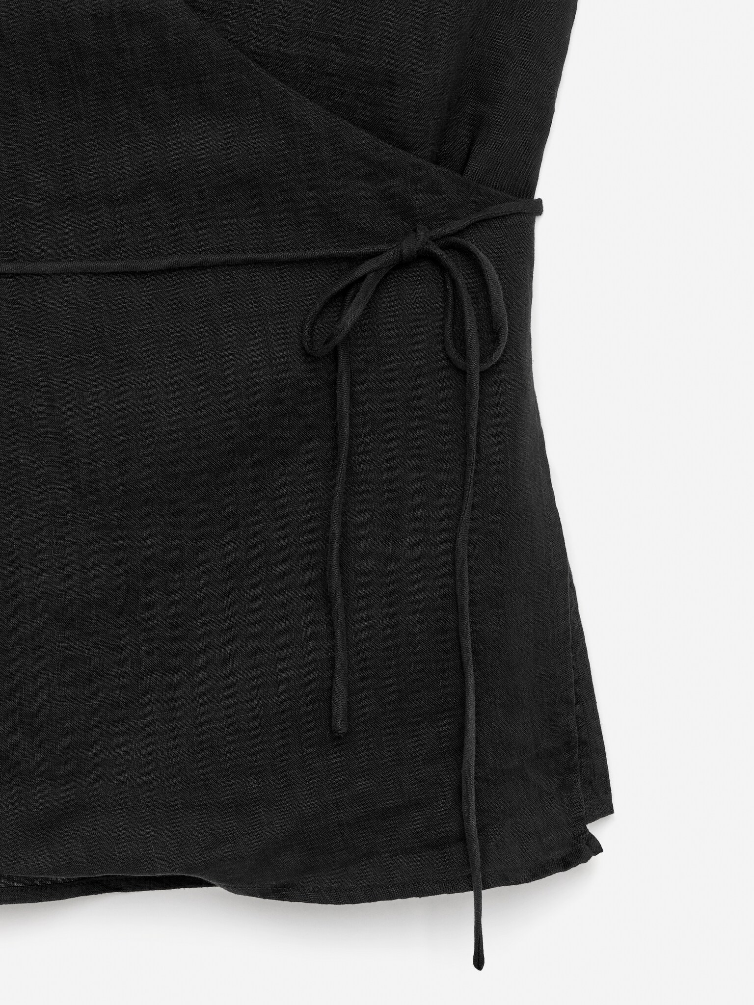 Top a portafoglio in lino - Nero/Beige/Non tinto - 3