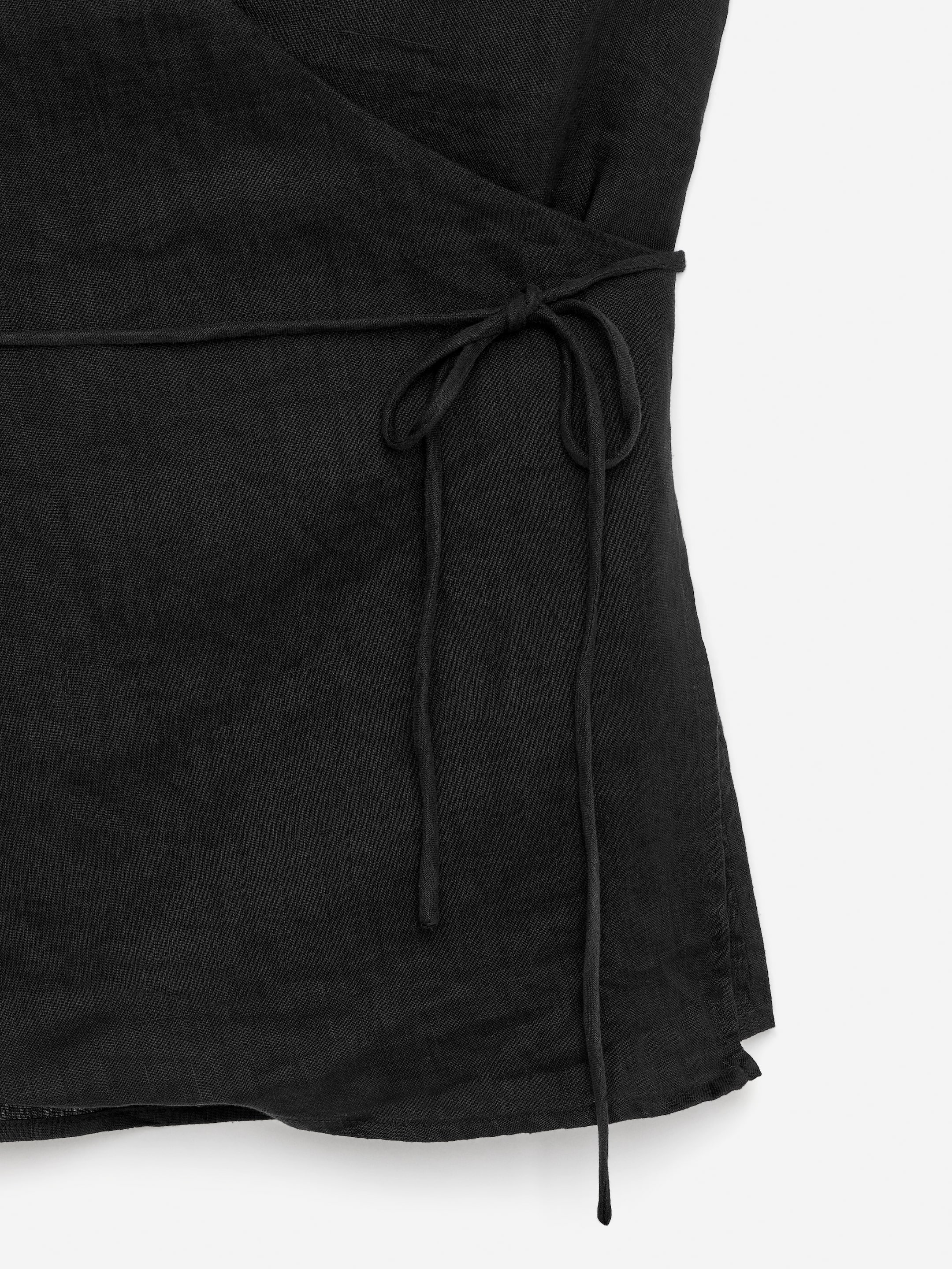 Haut cache-cœur en lin - Noir - Regular fit - Femme - StillMedia/DescriptiveDetail - 2