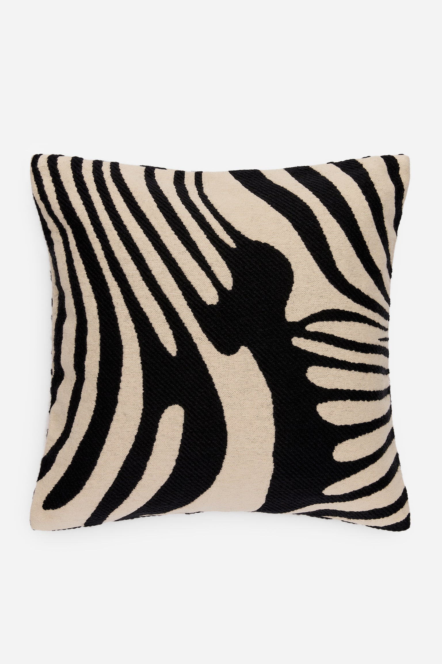 Copricuscino in misto cotone e lana 50 x 50 cm - Nero/Bianco sporco/Talpa scuro/Bianco/Bianco/Blu - 2