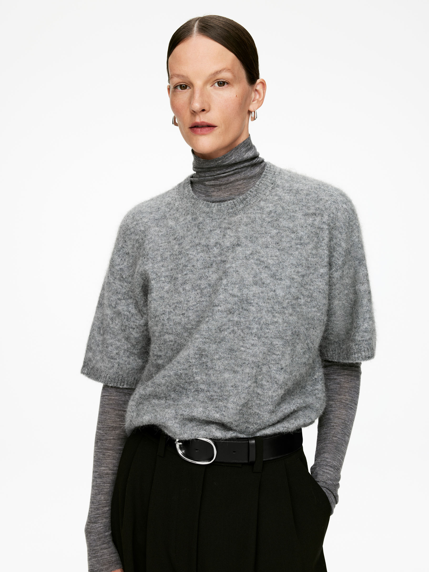 Haut en laine à col roulé - gris - Slim fit - Femme - StillMedia/Lookbook - 3