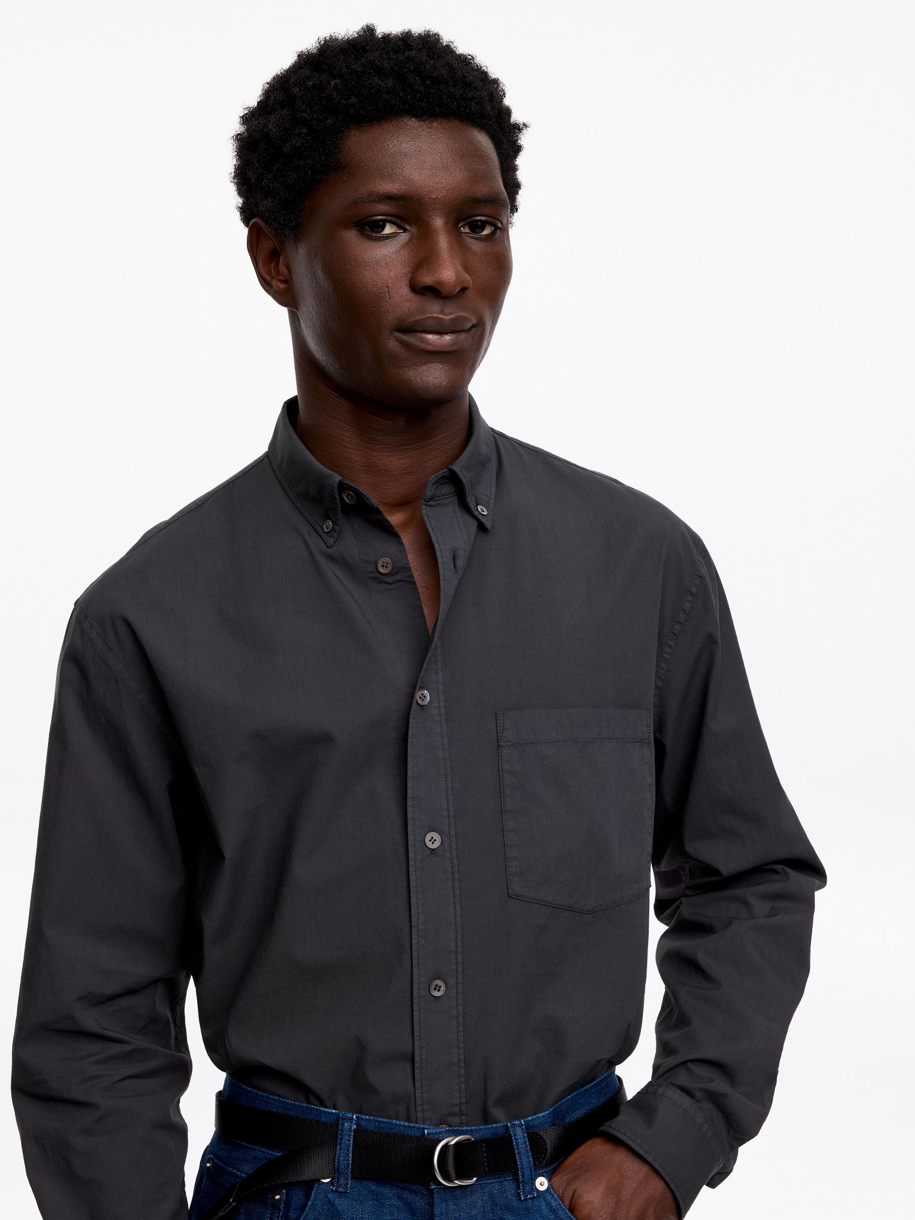 Relaxed Poplin Shirt - Dark Blue - Relaxed fit - Men - StillMedia/Lookbook - 5