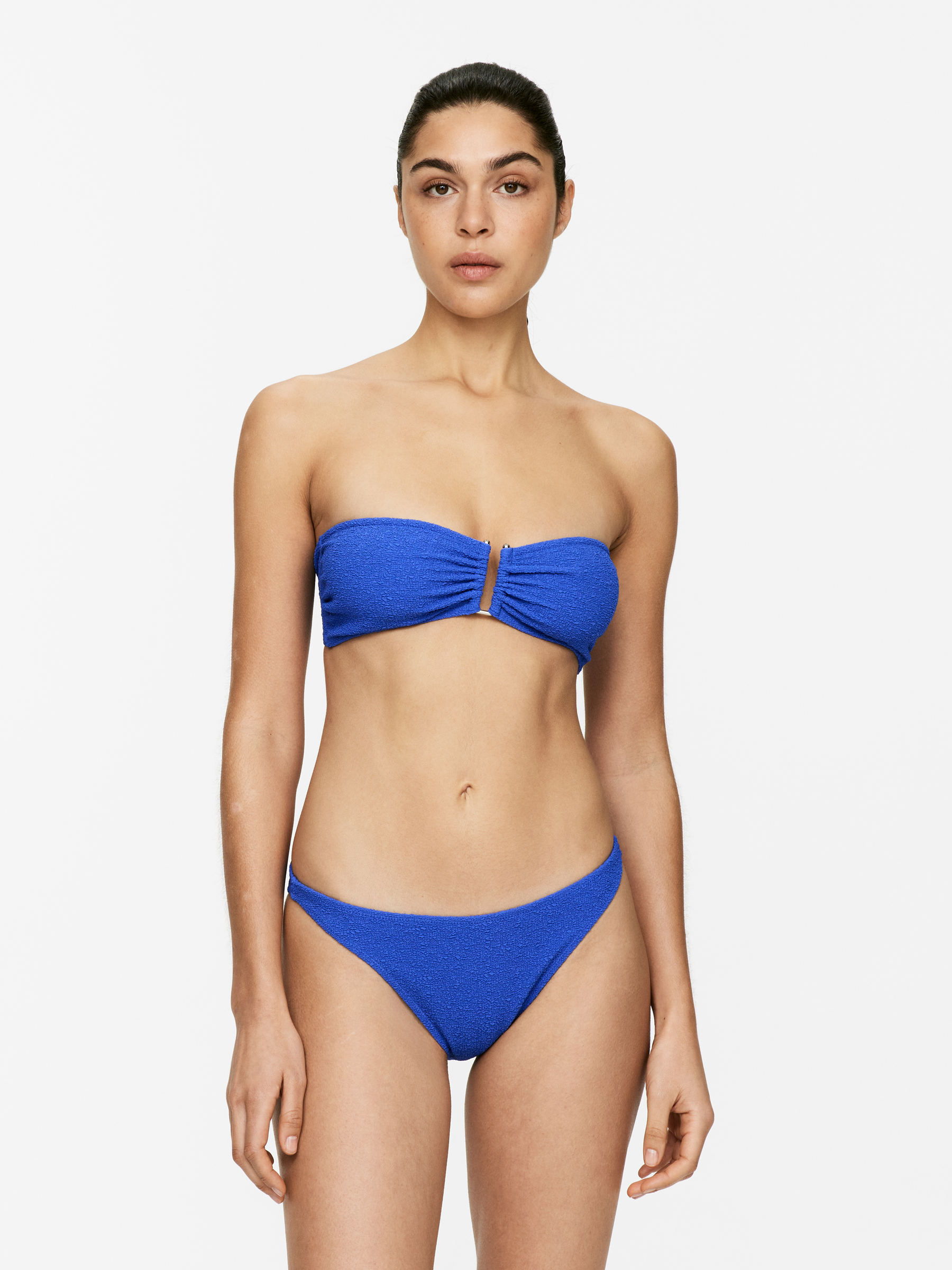 High-Waist Textured Bikini Briefs - Bright Blue - Women - StillMedia/Lookbook - 6