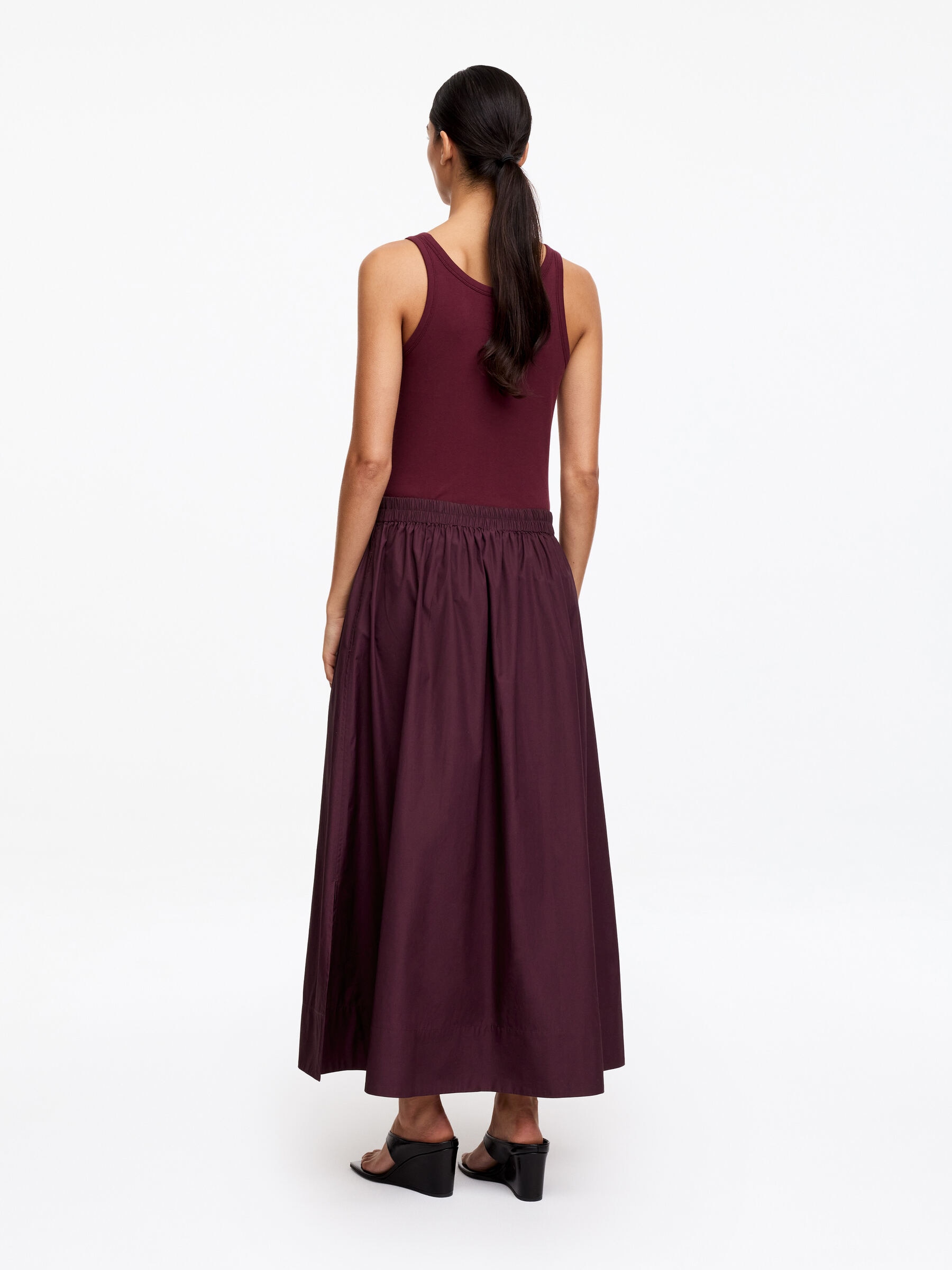 Midi Cotton Skirt - Plum - Regular fit - Women - StillMedia/Lookbook - 3