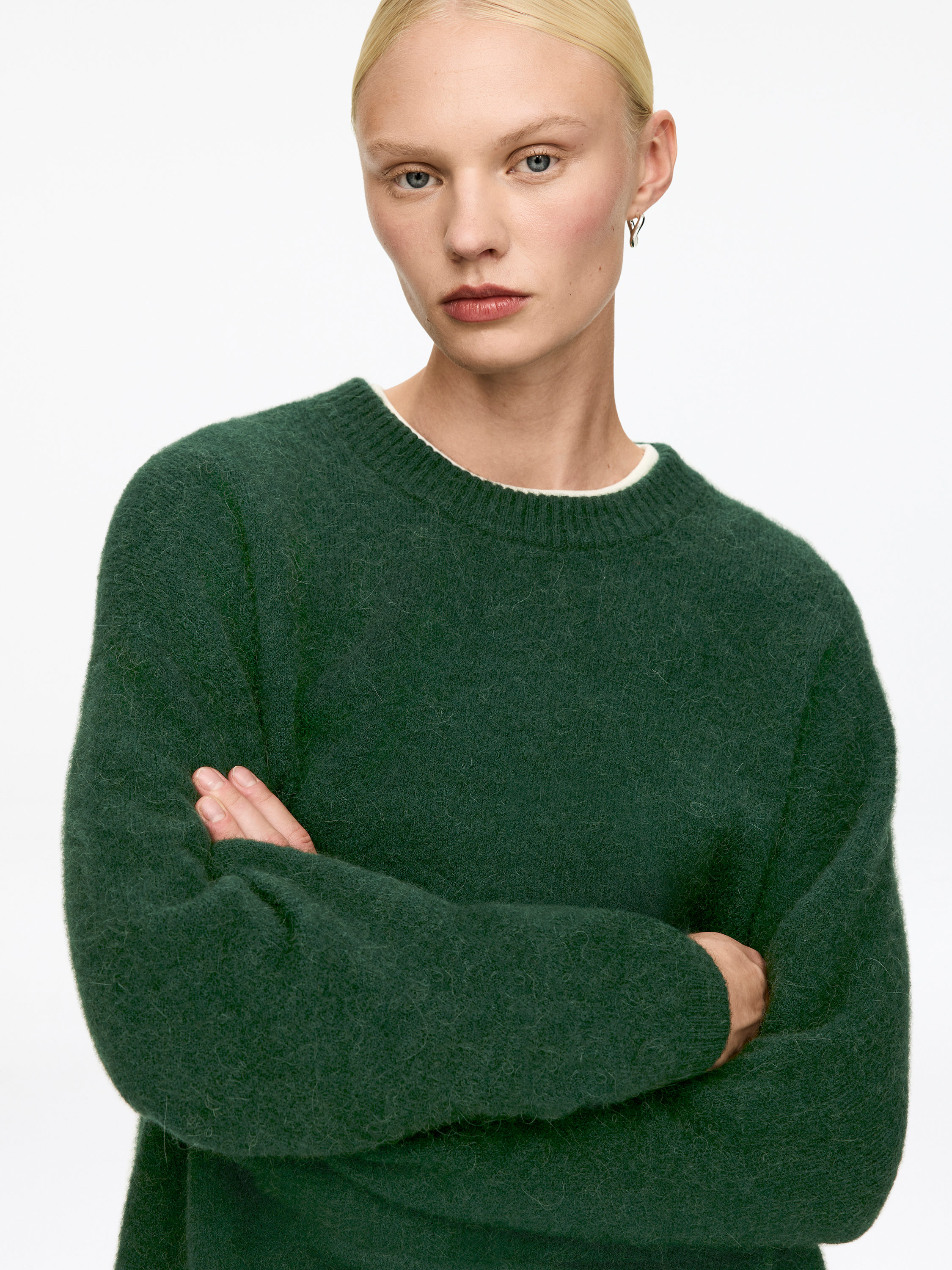 Alpaca-Wool Blend Jumper - Green - Oversized - Women - StillMedia/Lookbook - 6