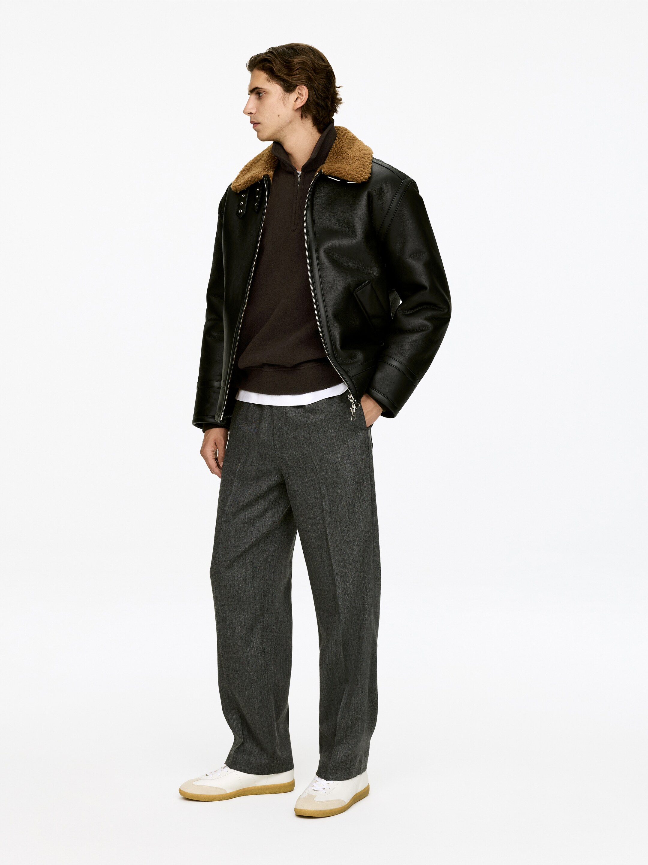 Προβολή μεγαλύτερης εικόνας: Double-Knit Half-Zip Jumper - Dark Brown - Men | H&M GR 4