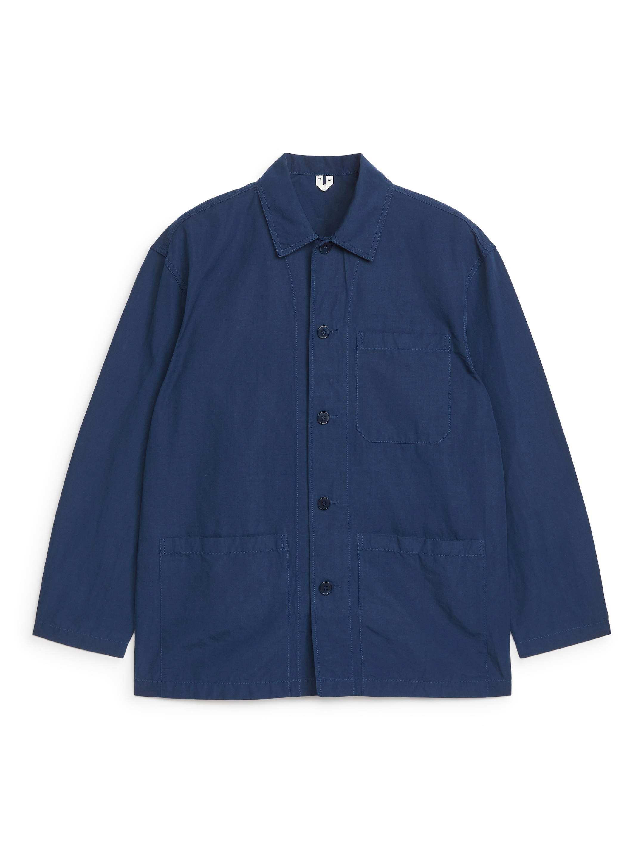Cotton Linen Overshirt - Dark Blue - Relaxed fit - Men - StillMedia/DescriptiveStillLife - 1