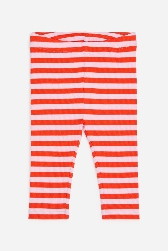 Gerippte Leggings - Rosa/Rot/Rostrot/Punkte in Blau/Beige/Schwarz/Rosa/Orange/Rosa/Orangen/Blau/Grün/Hellblau/Grün - 1
