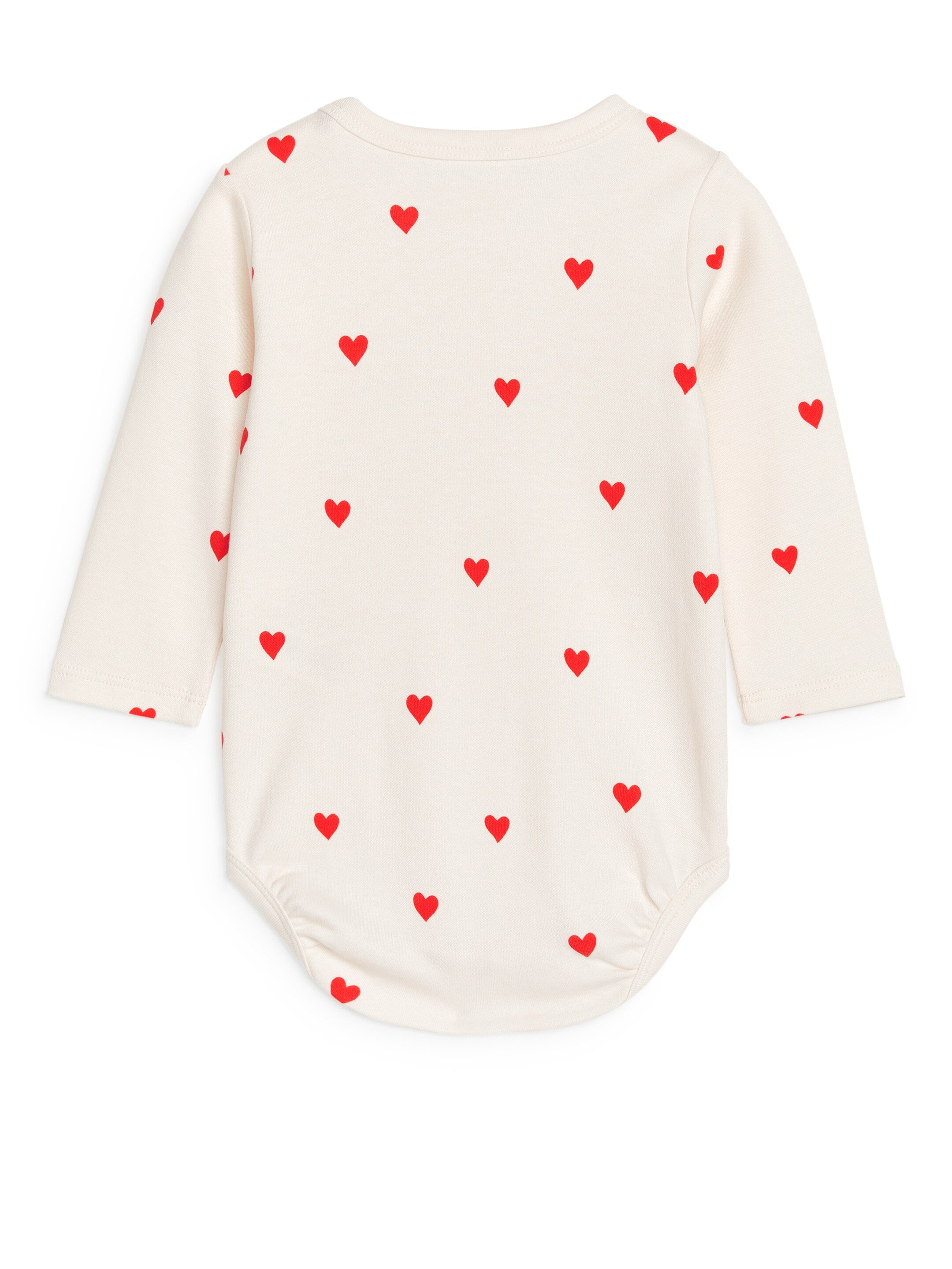 Ingrandisci l'immagine: Long-Sleeve Bodysuit - Off White/Red Hearts - BAMBINO | H&M CH 2