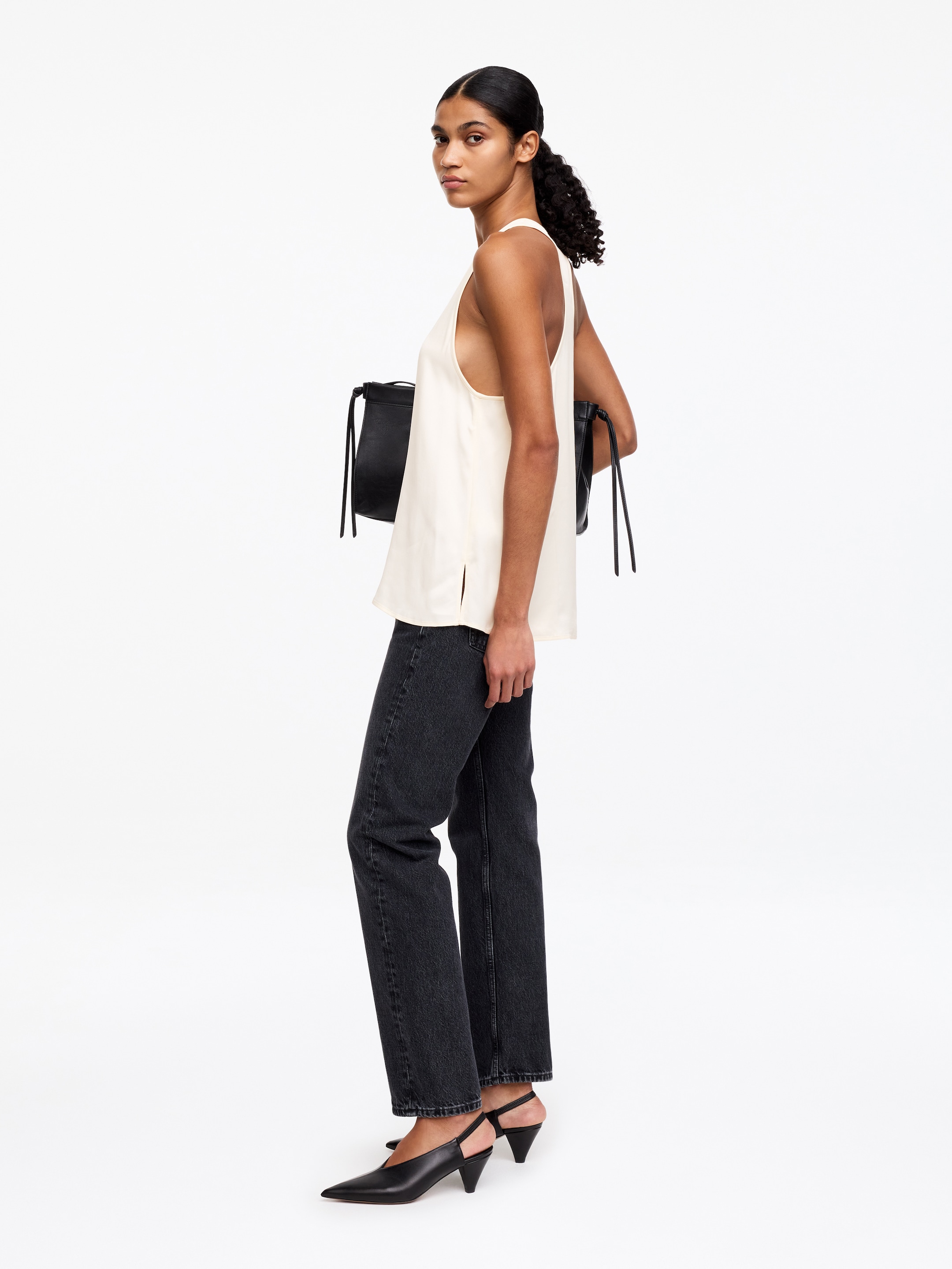 Sportoberteil aus Satin - Cremeweiß - Regular Fit - Damen - StillMedia/Lookbook - 6