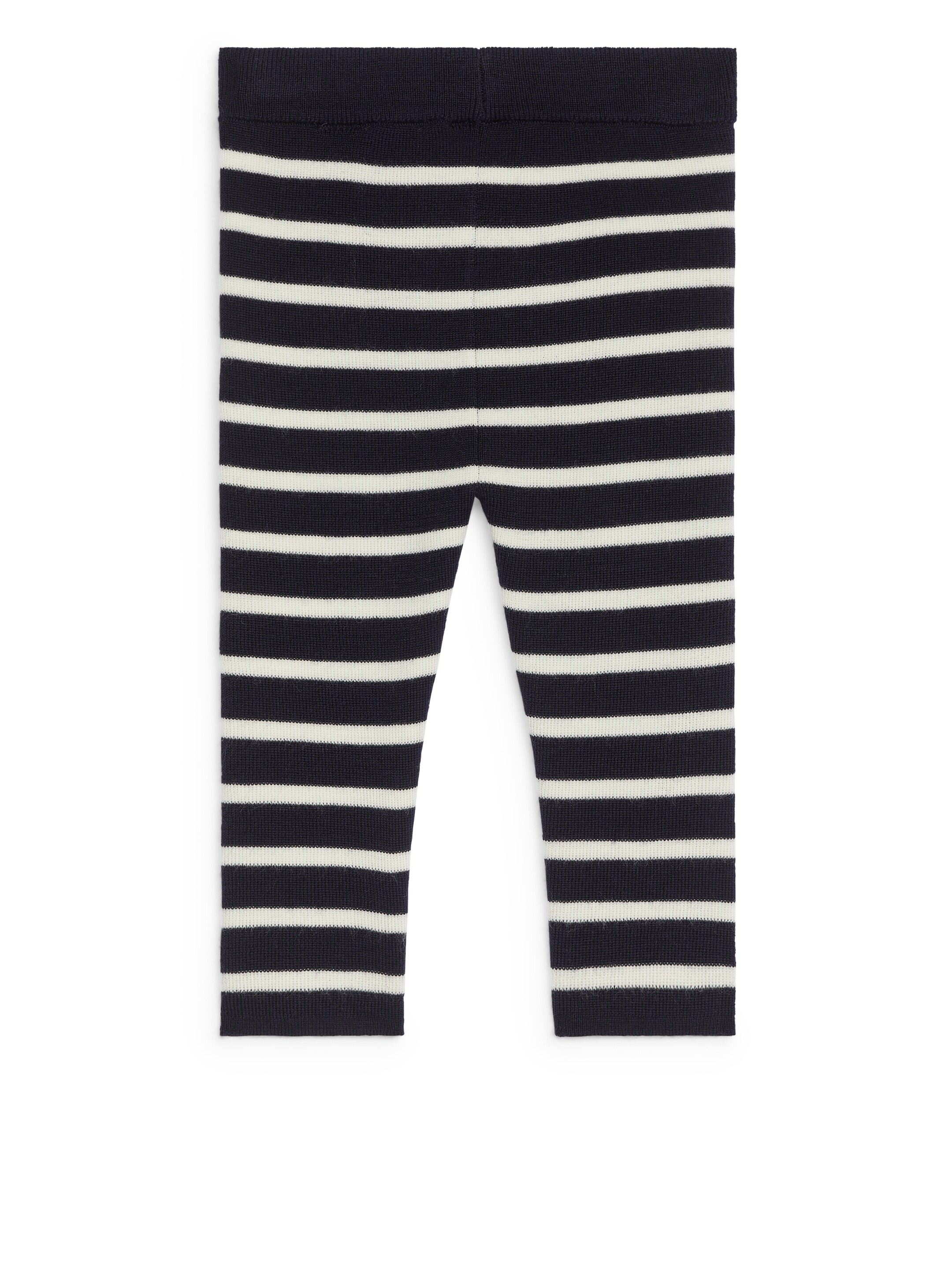 Grösseres Bild ansehen: Strickleggings aus Merinowolle - Dunkelblau/Cremeweiß - KINDER | H&M CH 2