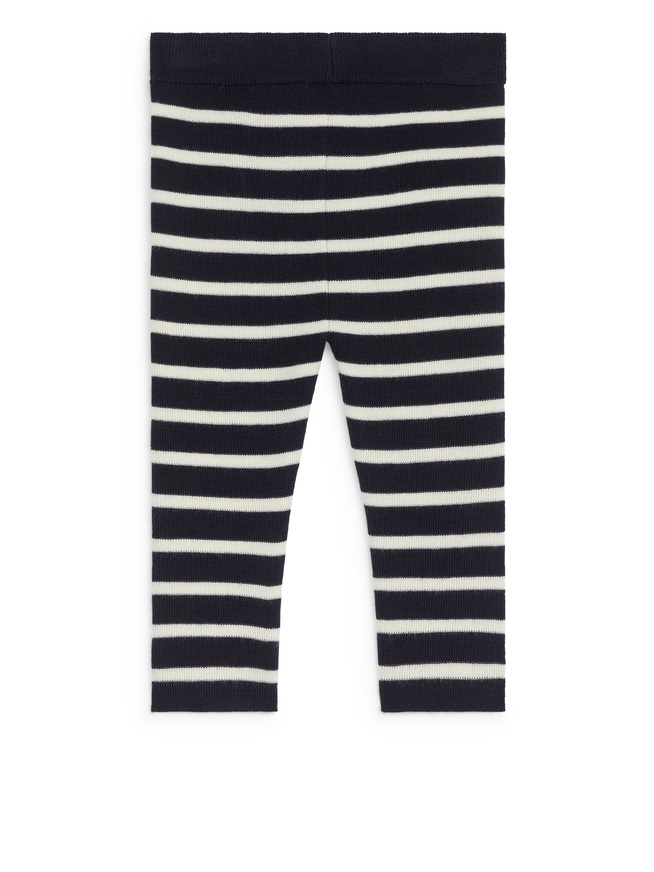 Zobacz większy obraz: Legginsy z dzianiny z wełny merynosów - Ciemnoniebieski / Złamana biel - Dziecko | H&M PL 2