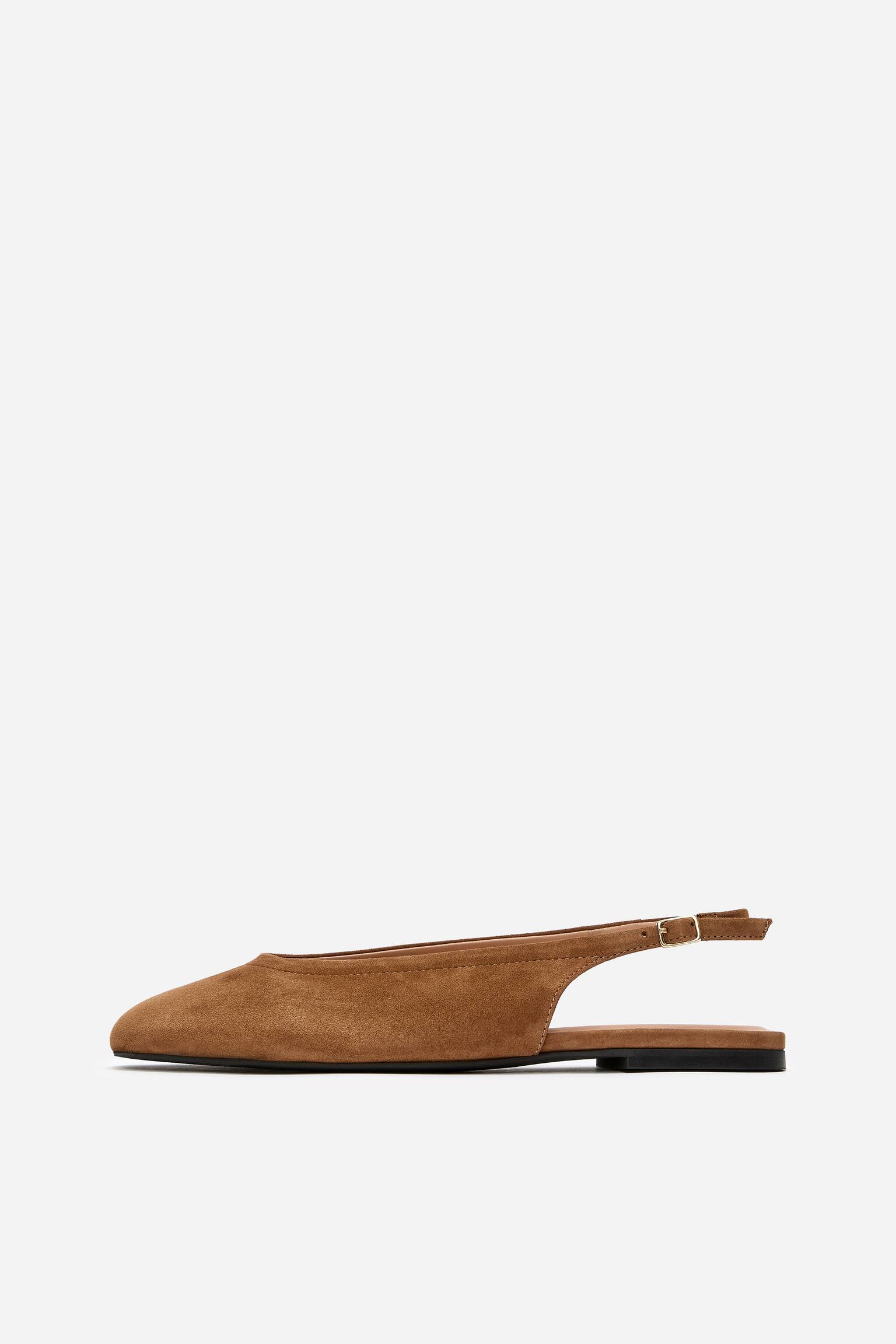 Slingbacks i mocka - Brun - 7