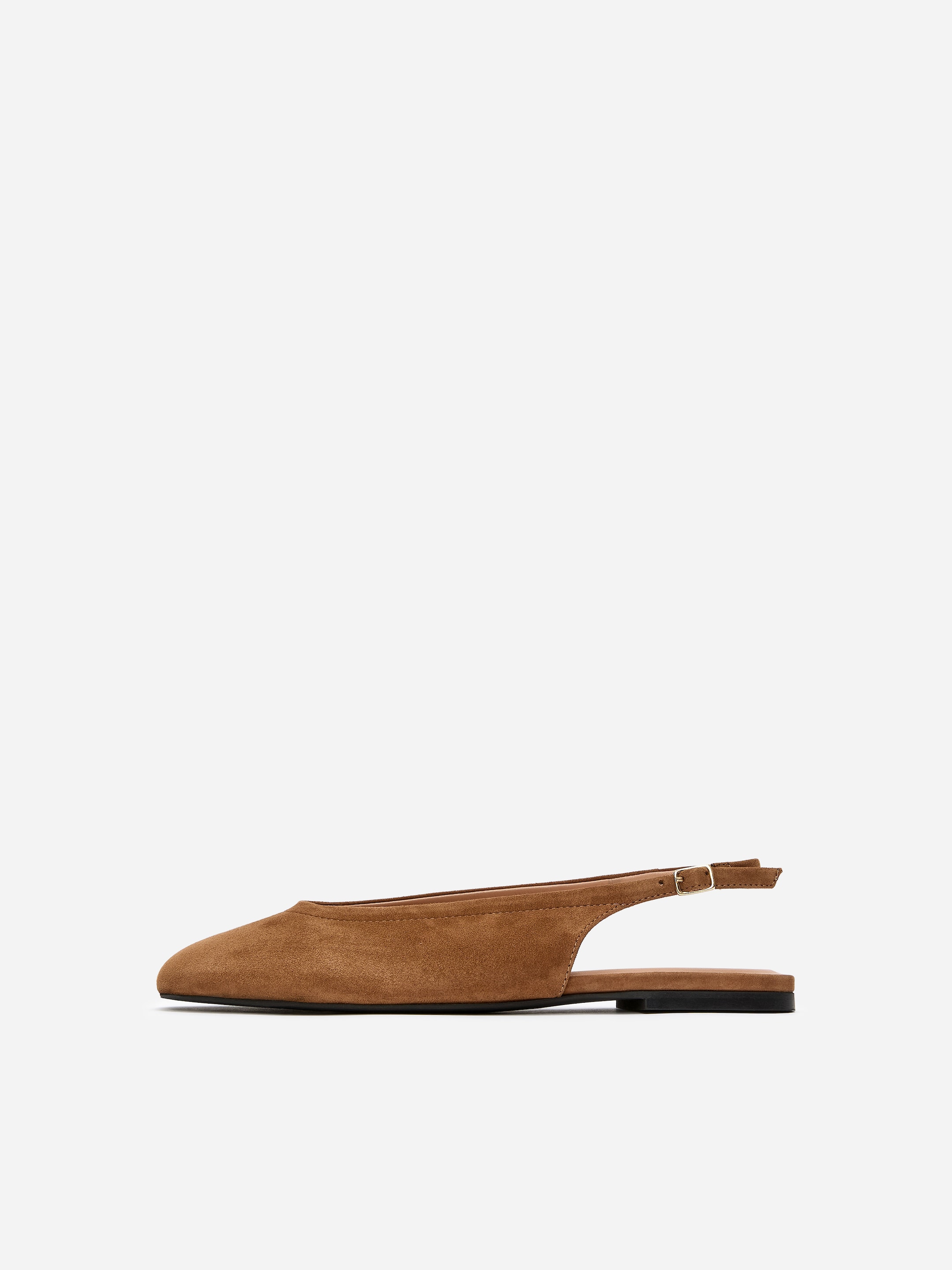 Zamszowe płaskie buty z odsłoniętą piętą - Brązowy - Women - StillMedia/DescriptiveStillLife - 2