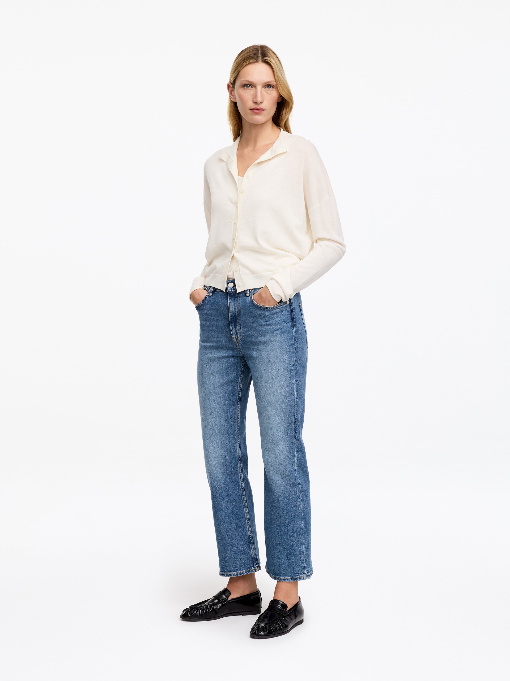 Vaqueros acampanados tobillero Desert Kick - Azul - Corte ajustado - women - StillMedia/Lookbook - 6