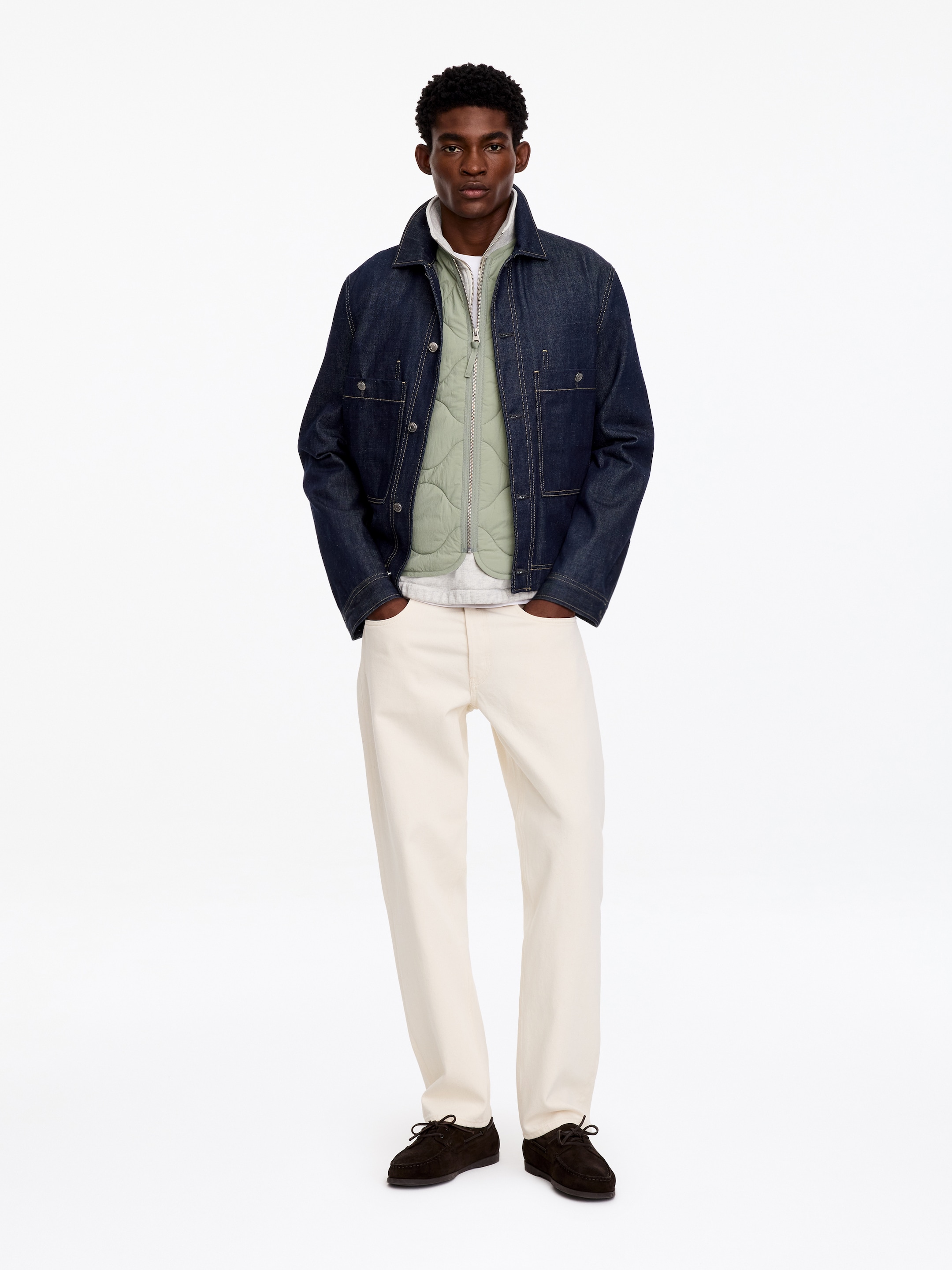 Quilted Liner Vest - Light Khaki Green - Regular fit - men - StillMedia/Lookbook - 3