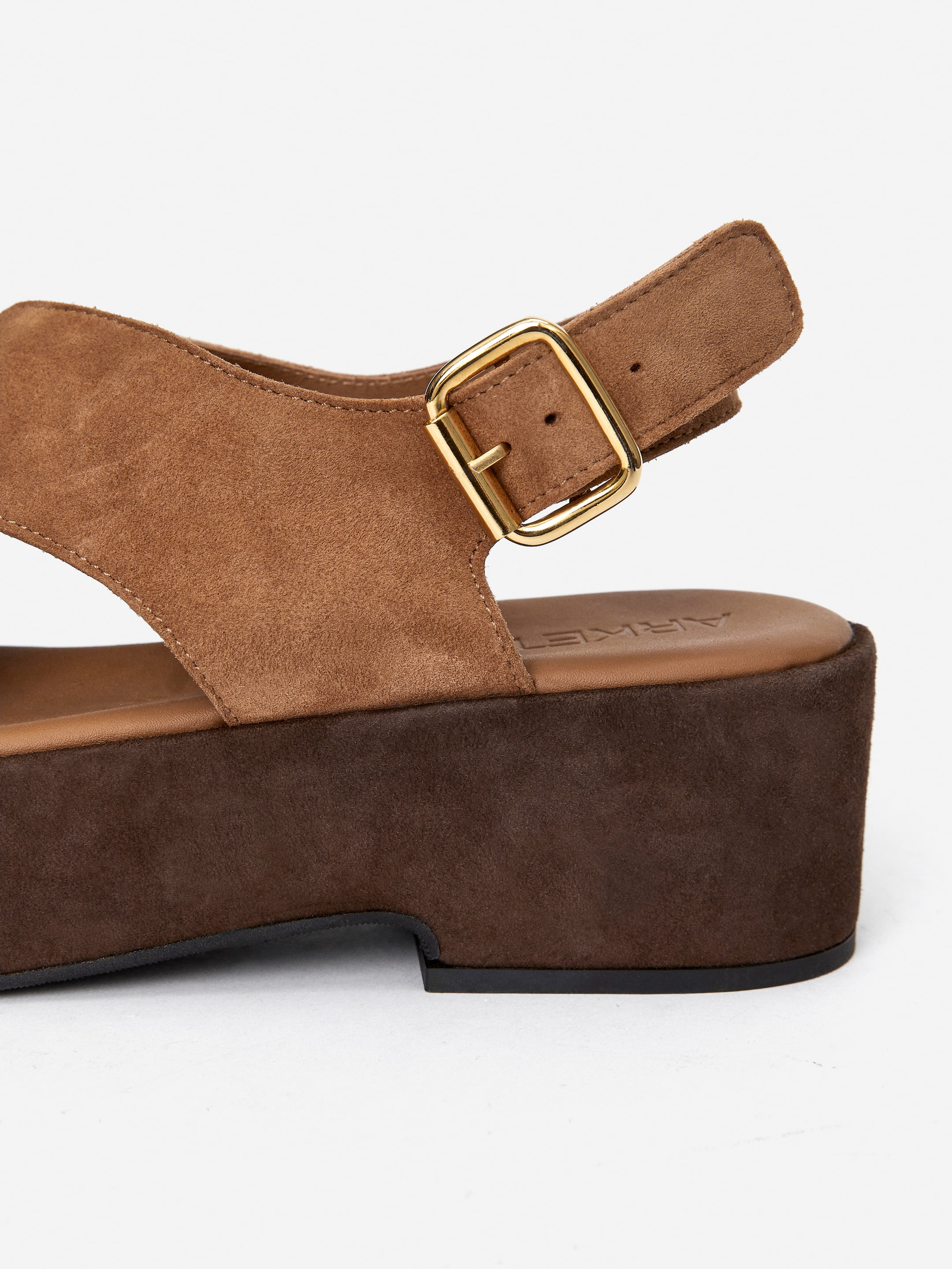Grotere afbeelding bekijken: Suède sandalen met sleehak - Brown - DAMES | H&M BE 5