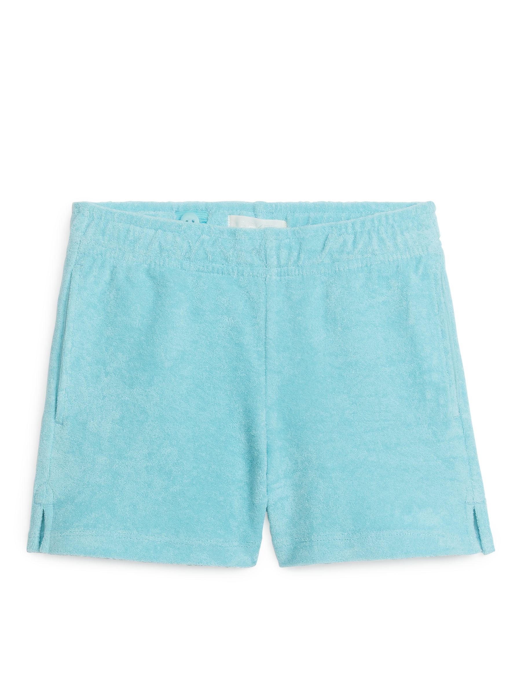 Cotton Towelling Shorts - Turquoise - Relaxed fit - Children - StillMedia/DescriptiveStillLife - 1
