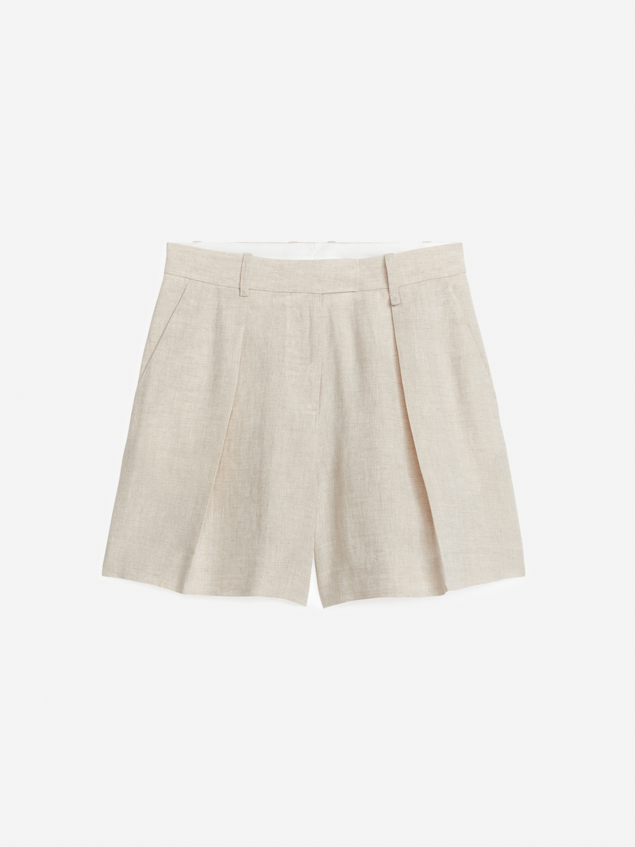 Ingrandisci l'immagine: High Waist Linen Shorts - Beige - DONNA | H&M CH 1