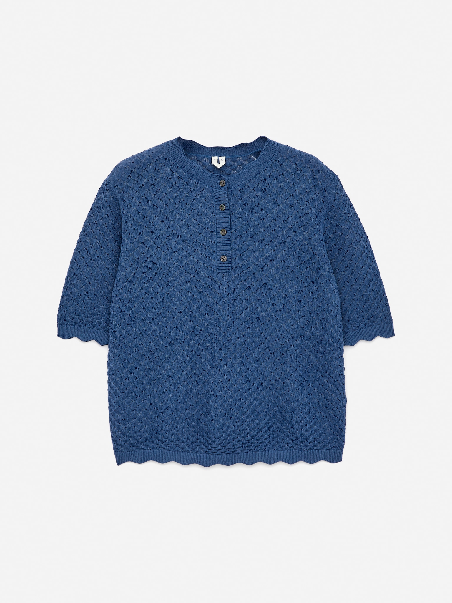 Haut en maille ajourée - Bleu - 2