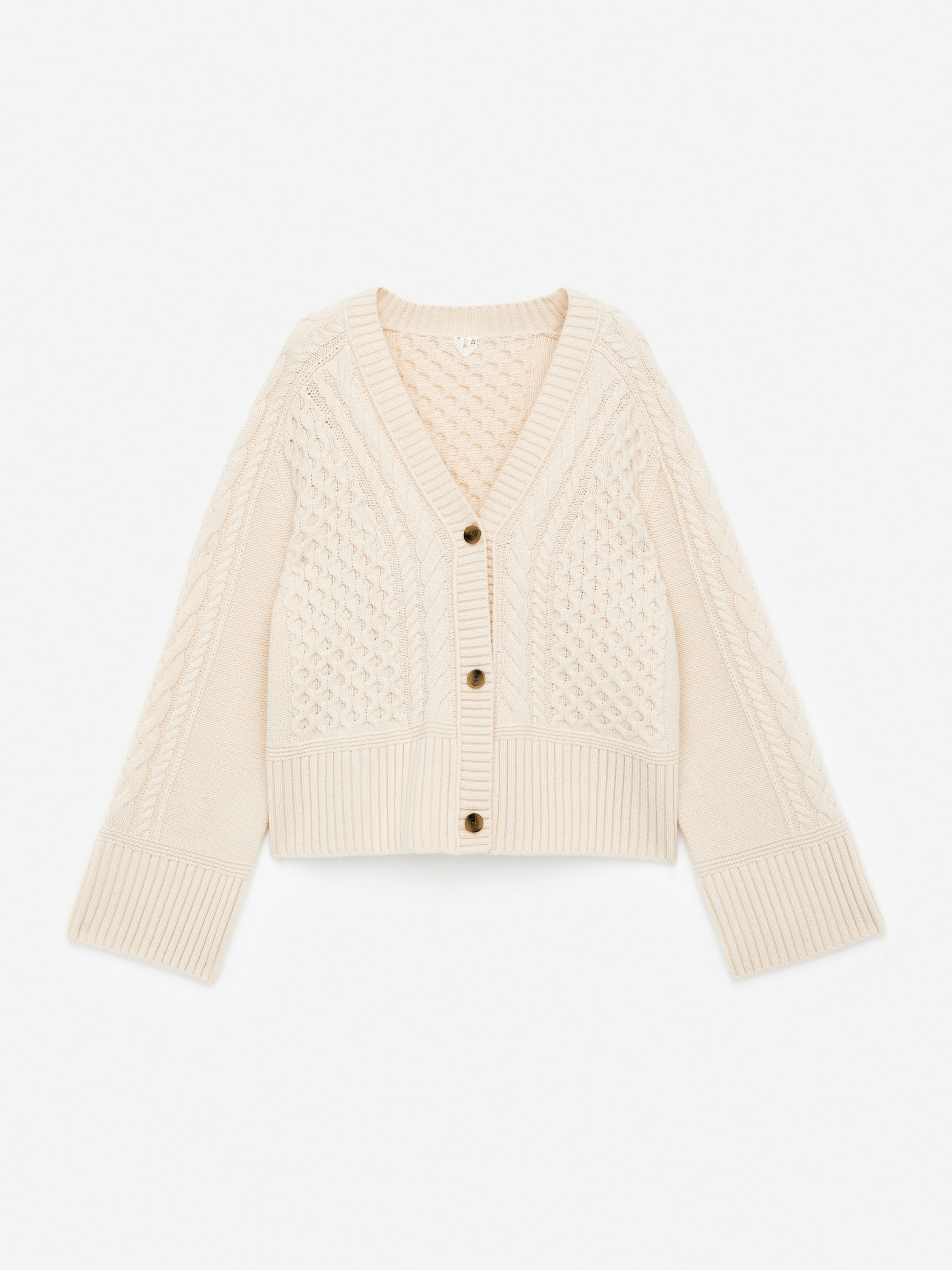 Größeres Bild anzeigen: Zopfstrickjacke aus Wolle - Cremeweiß - Ladies | H&M AT 5