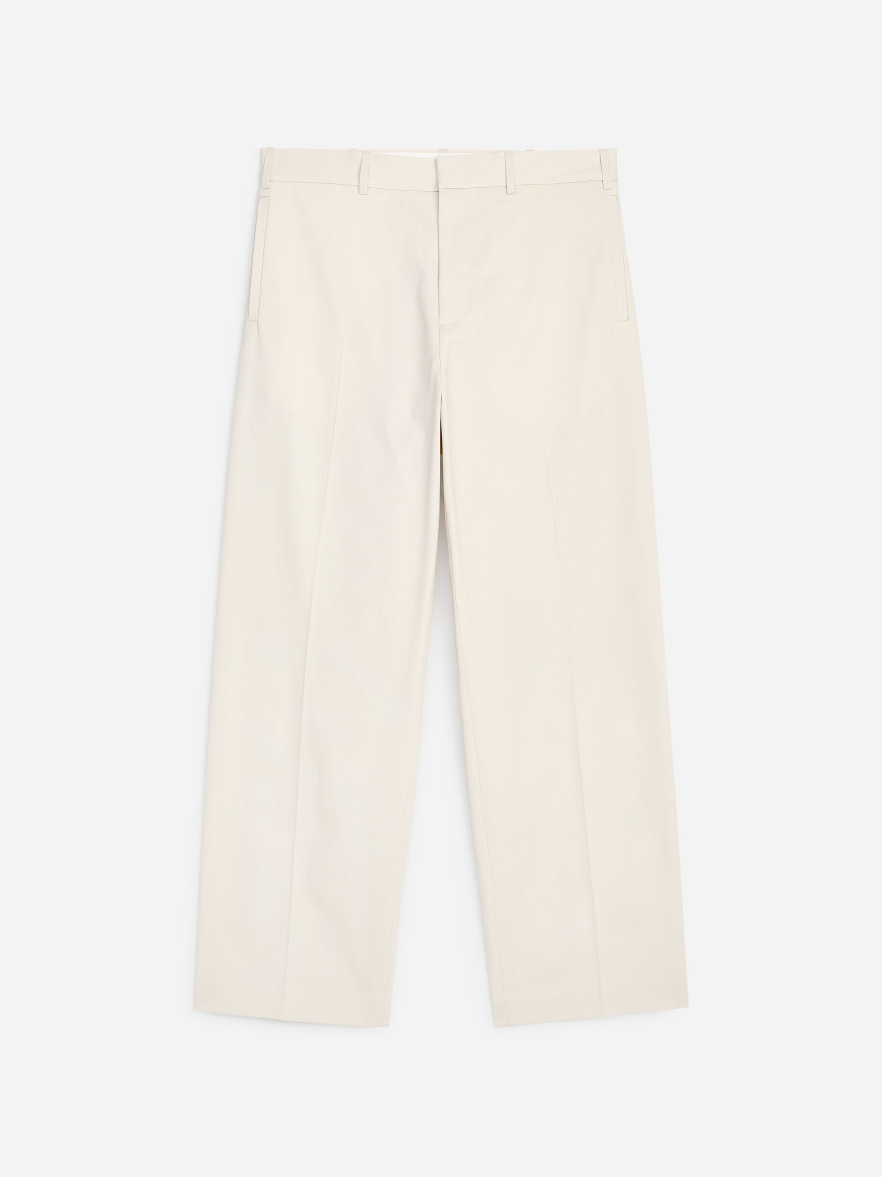 Pantalones de sarga de algodón de corte relajado-#DCD6C7-19696