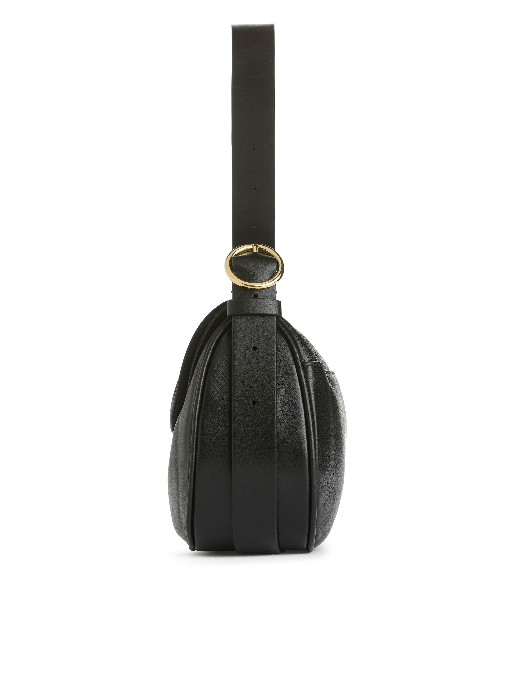 Curved Leather Bag - Black - Women - StillMedia/DescriptiveStillLife - 4