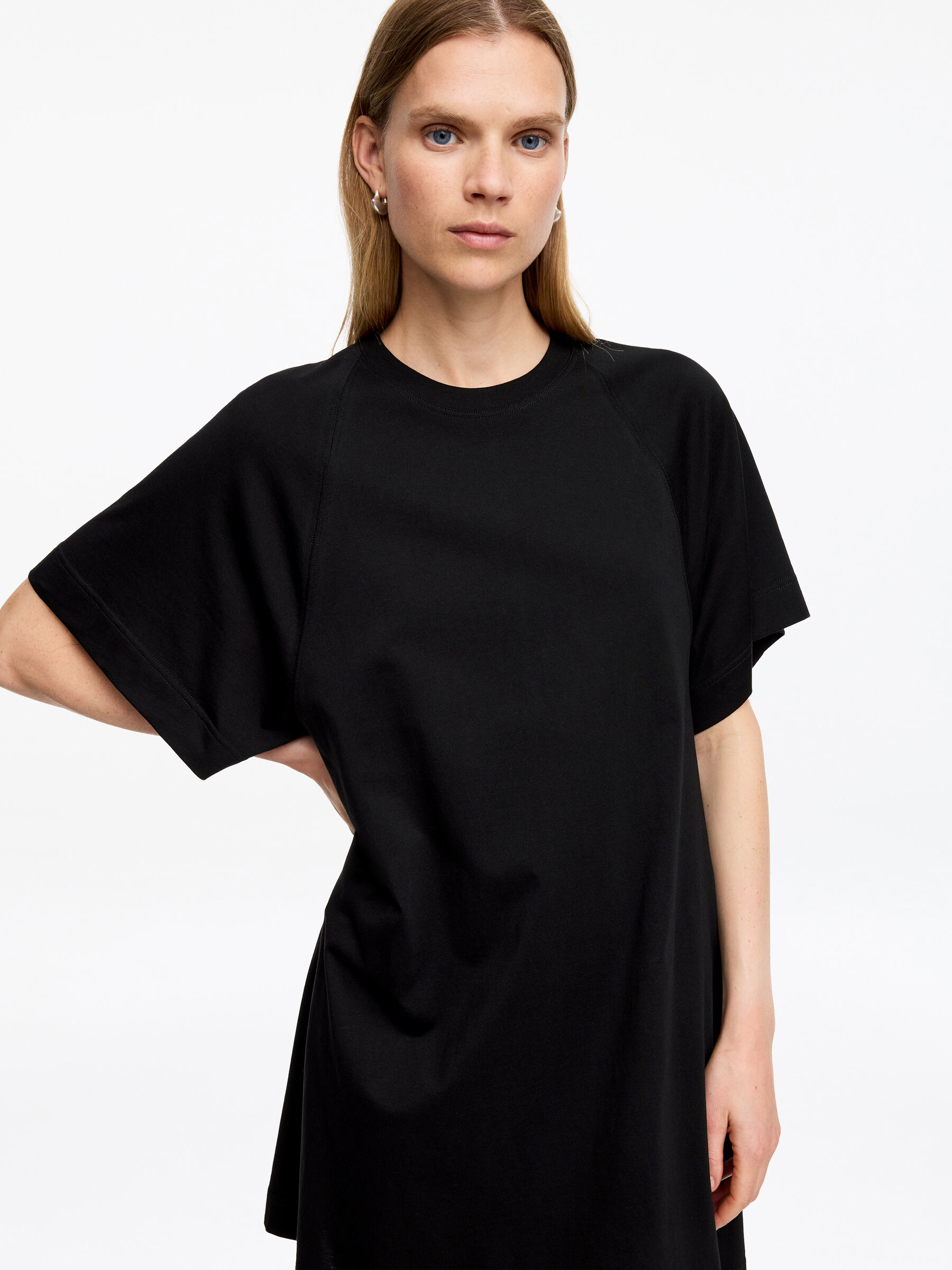 A-line Cotton Dress - Black - Relaxed fit - Women - StillMedia/Lookbook - 4