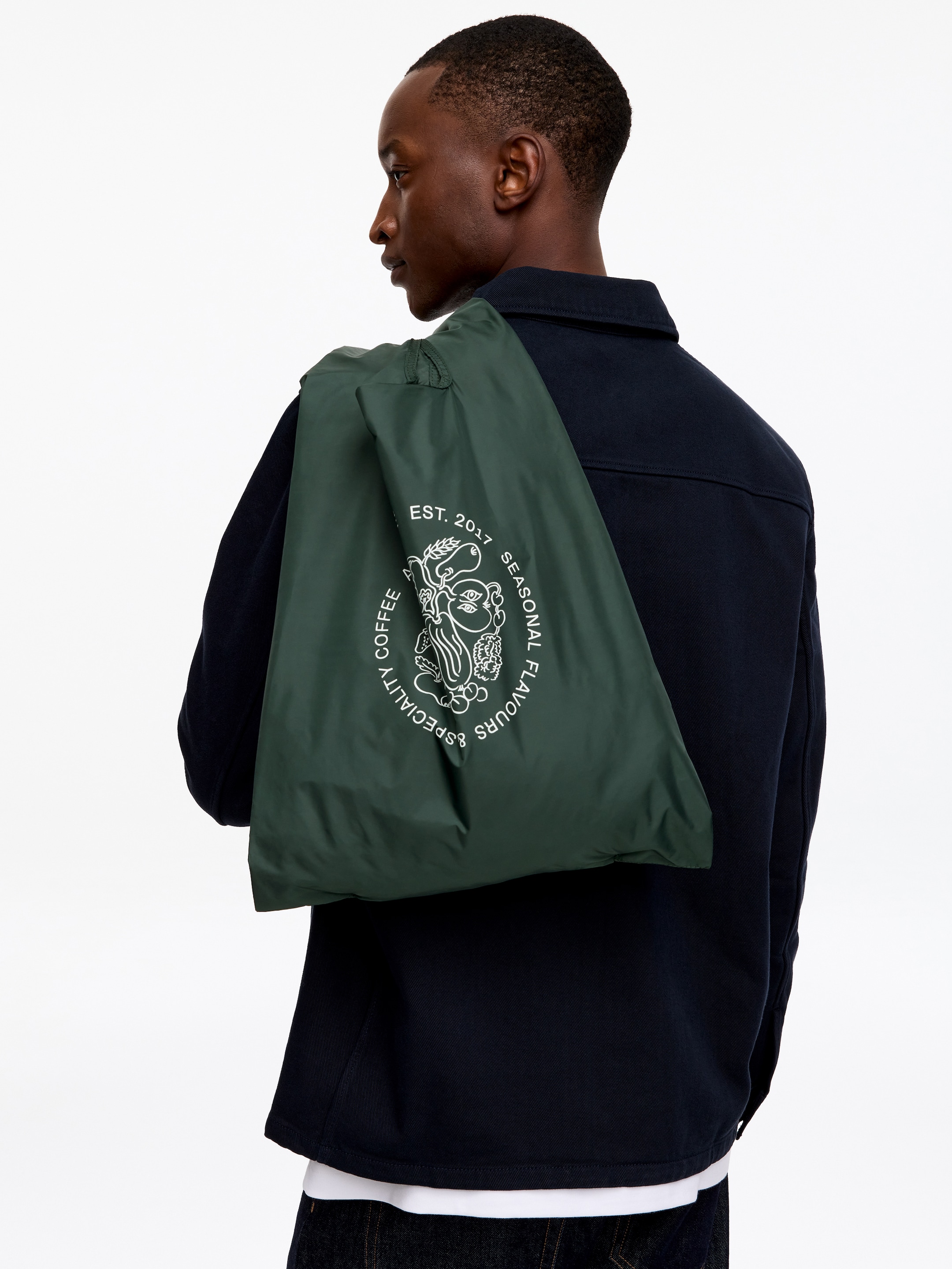 ARKET CAFÉ Packable Tote-Green-13171
