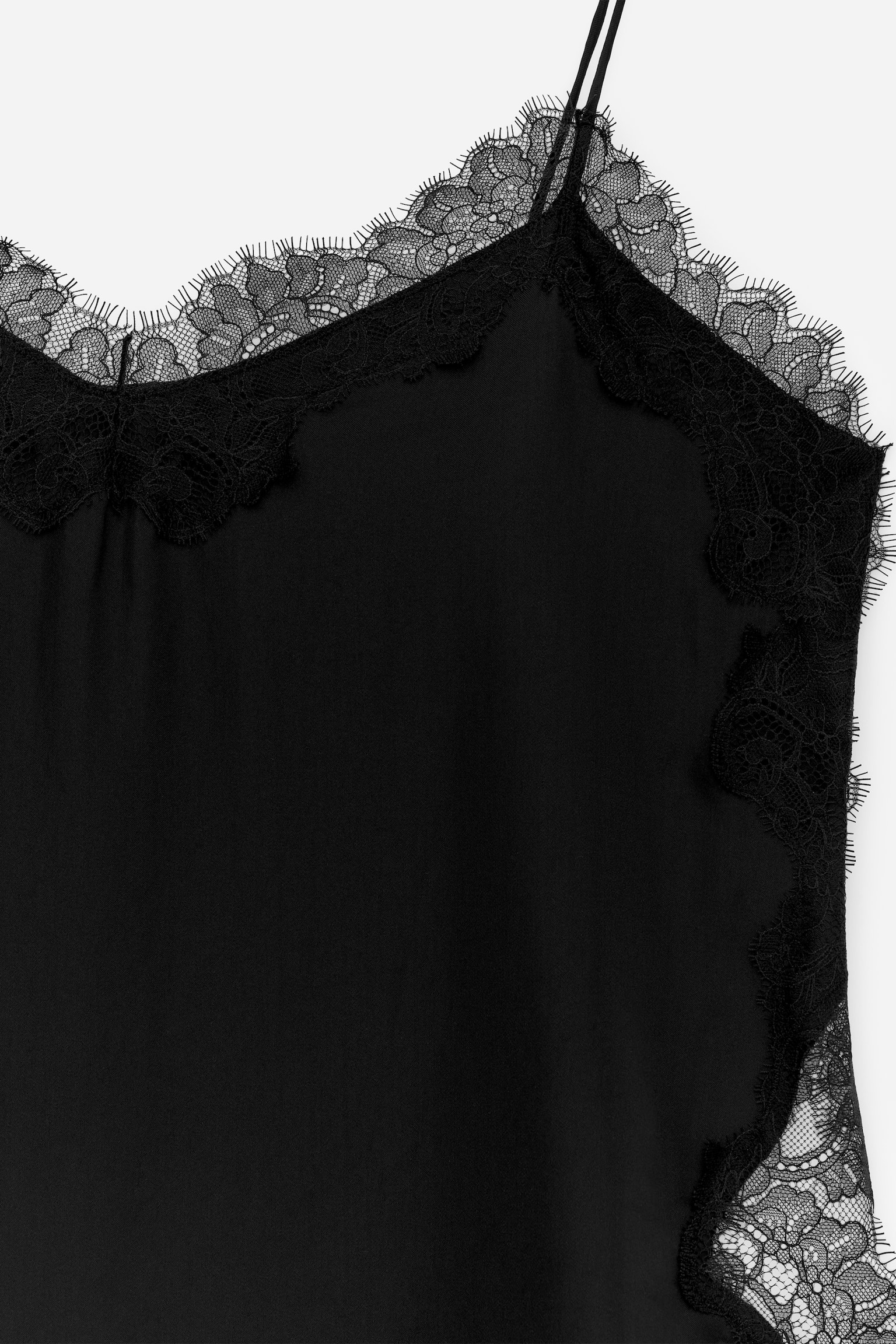 Haut à bretelles avec dentelle - Noir/Beige clair - 6